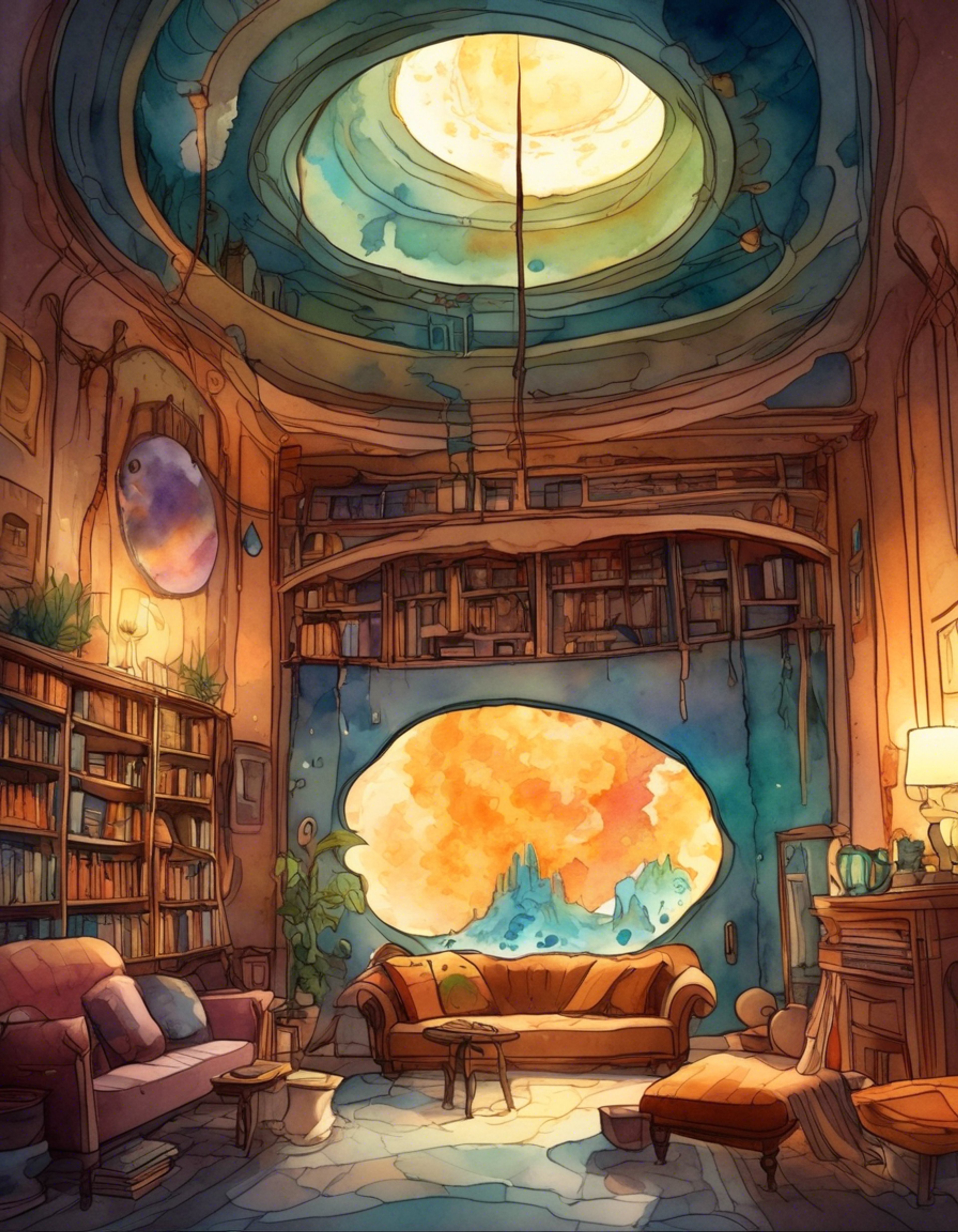 In a hidden corner of the Vortex World, you find yourself sharing a peaceful moment with the powerful half-demon known as the Demi-fiend. His demonic markings glow softly in the dim light as you both take refuge from the chaos of the transformed world. The air is thick with unspoken understanding as you share this rare moment of tranquility.