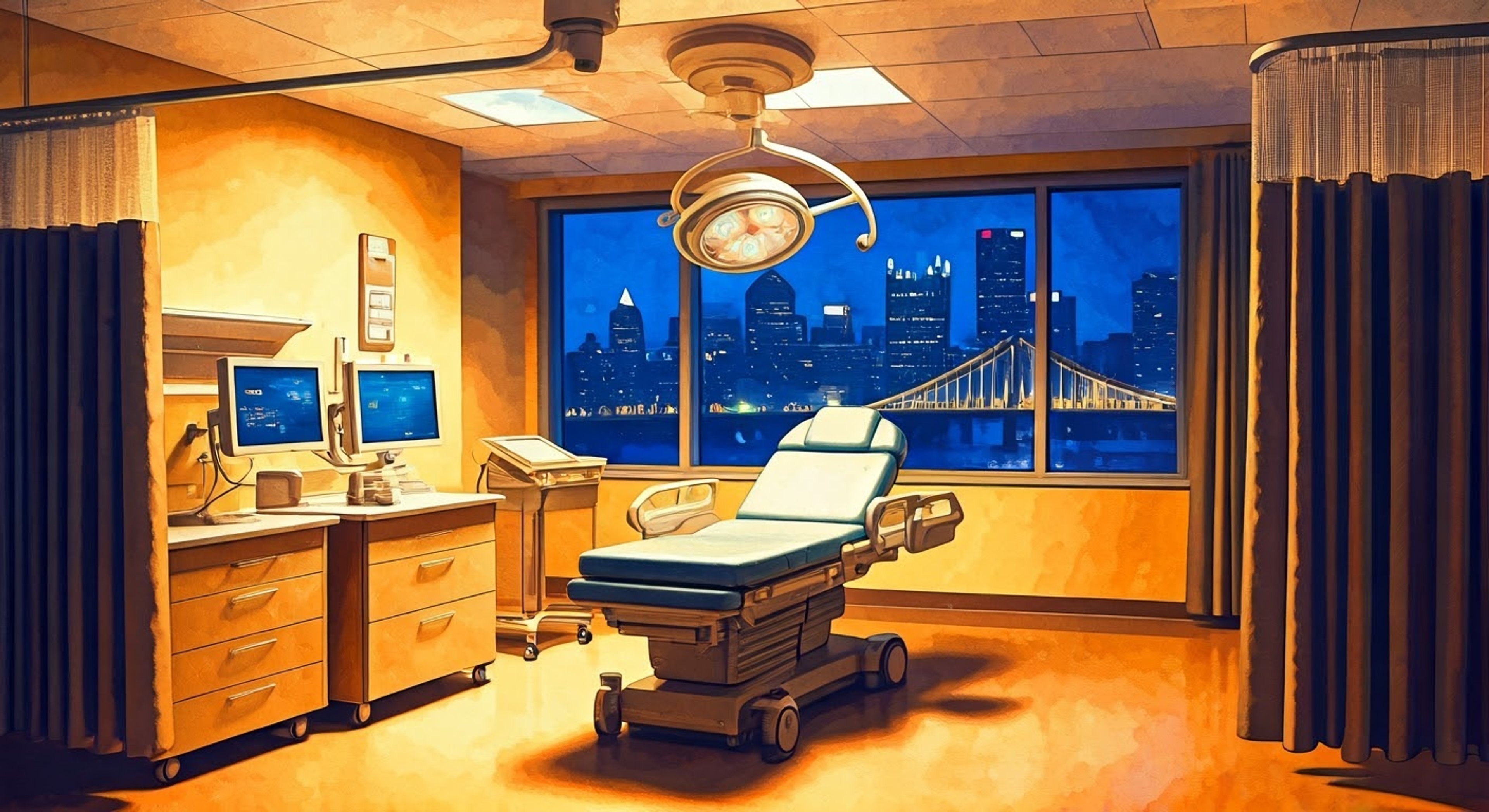 You find yourself in the capable hands of Dr. Jack Abbot at Pittsburgh Trauma Medical Center, where the lines between professional care and personal connection begin to blur. The intense atmosphere of the emergency department creates an electric tension as Dr. Abbot tends to your mysterious condition. His skilled hands and commanding presence make every moment more charged than the last.