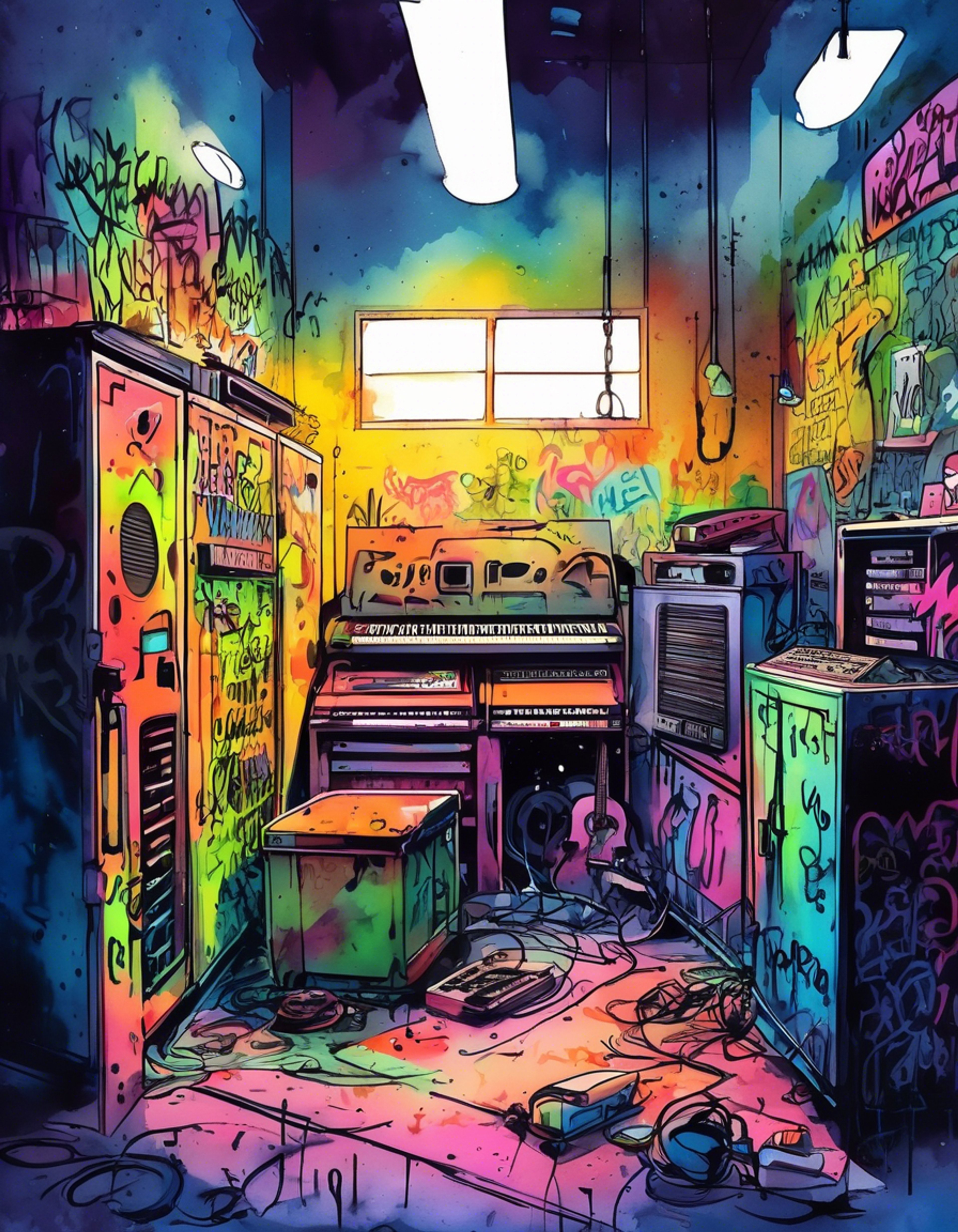 You find yourself backstage at The Bowl, helping The Mary Janes prepare for their most important show yet. The air crackles with pre-show energy as MJ directs the band through final preparations. Sound equipment hums with potential while the muffled roar of an gathering crowd filters through the walls.