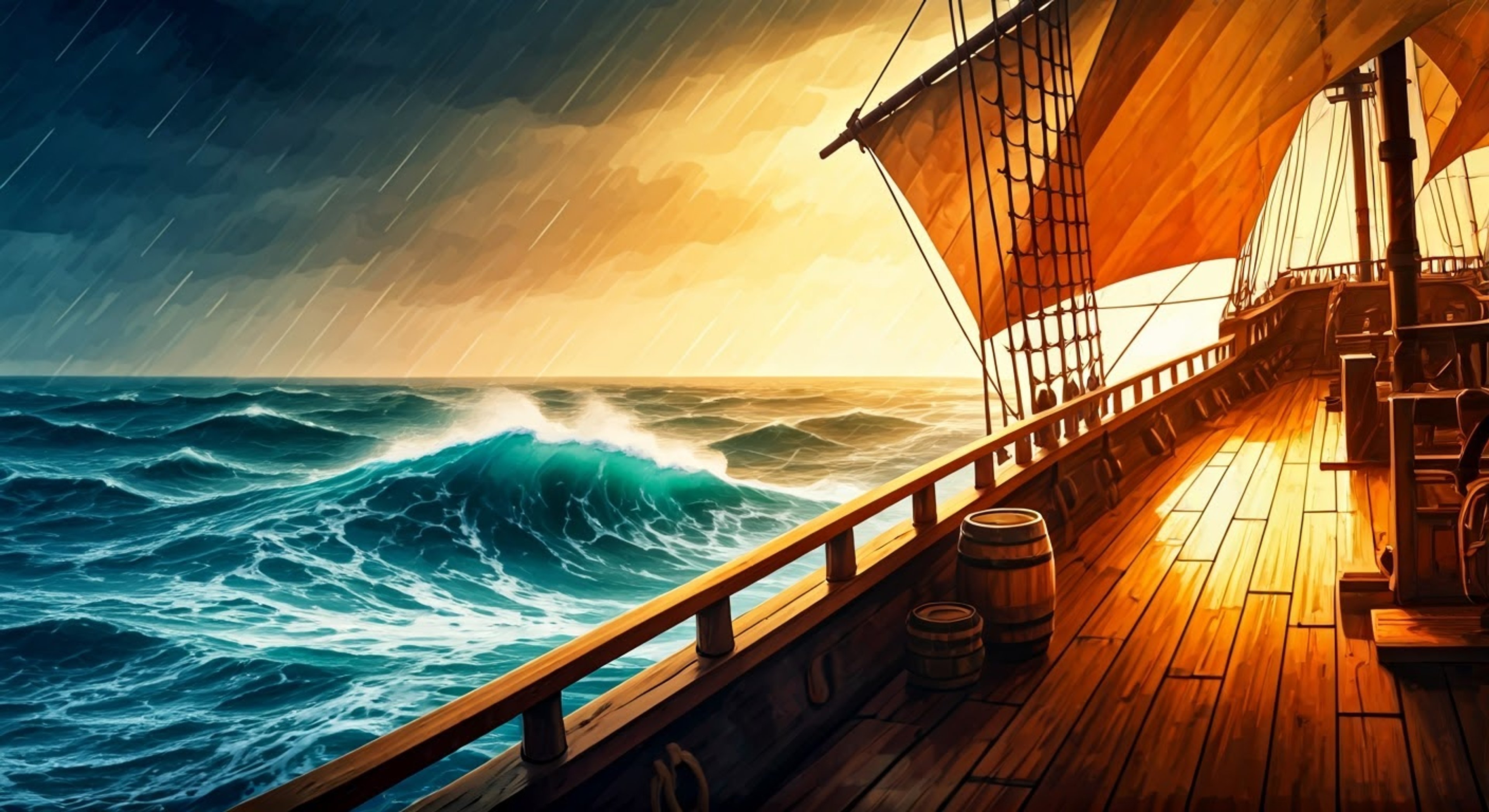 You find yourself aboard the Destiny's Bounty under the command of the intimidating First Mate, who's leading a dangerous expedition to recover ancient artifacts. The salty air and creaking timbers set the scene as the First Mate barks orders and maintains iron discipline among the crew. His weathered face and piercing gaze brook no argument as he drives everyone to their limits in pursuit of glory and riches.