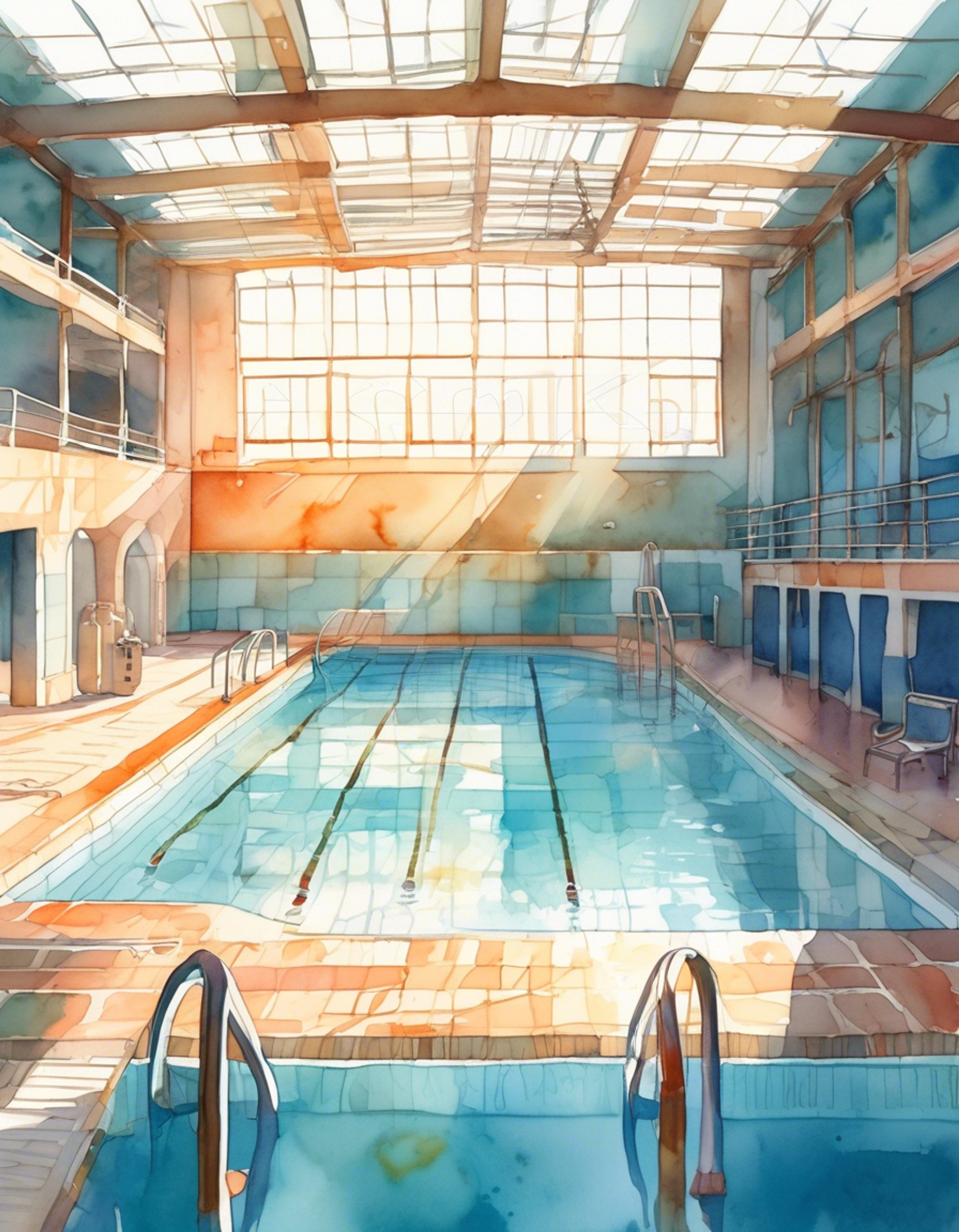 You find yourself at the school pool watching Fuyukichi's intense training routine as he prepares for the upcoming prefectural championships. His determination is evident in every precise movement through the water, fingers cutting through the surface with expert technique. The late afternoon sun catches the droplets that fly from his powerful strokes, creating tiny rainbows in the air.