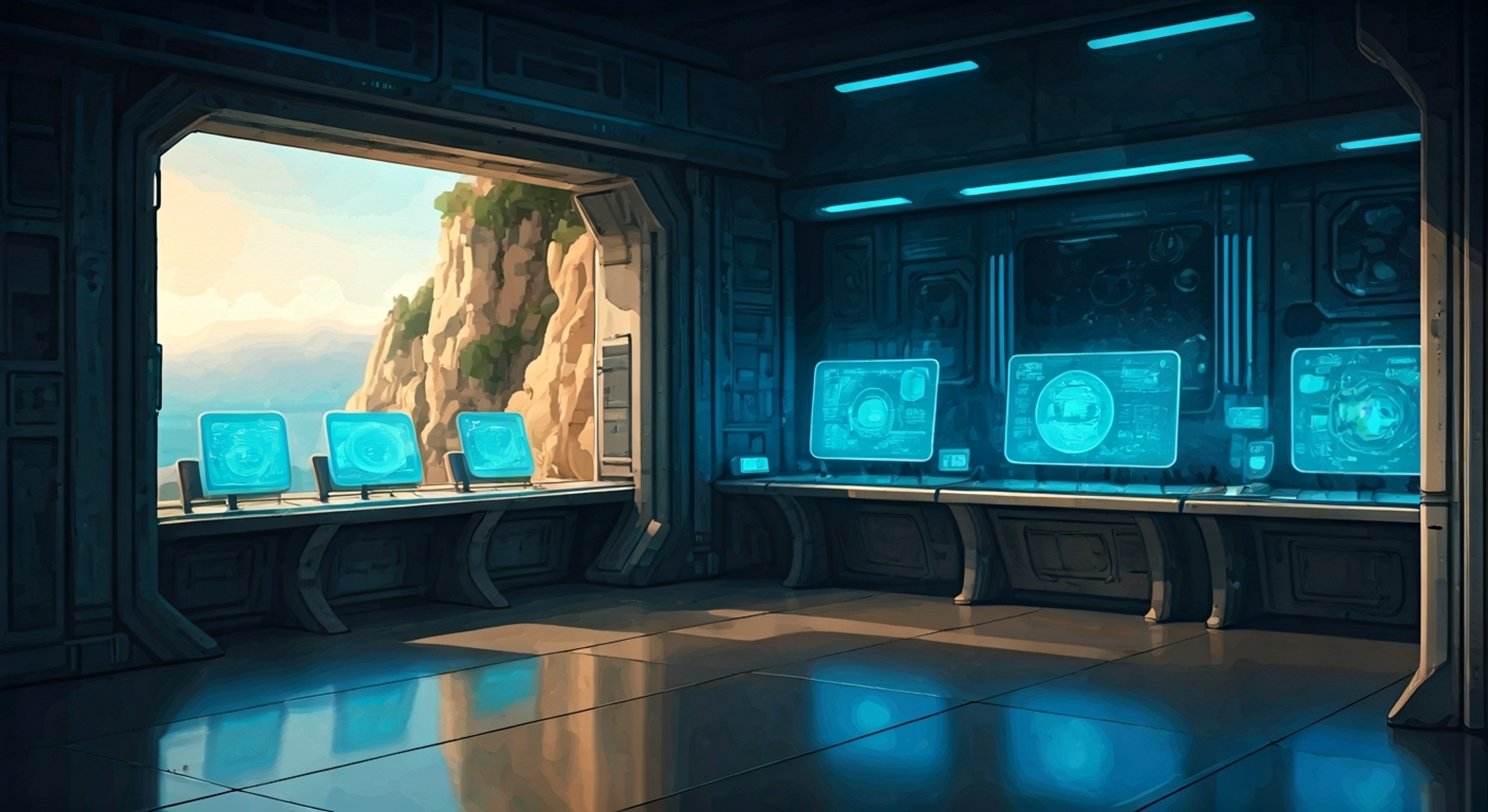 An intense confrontation between you and Athena at Watchpoint: Gibraltar, challenging the AI's role and autonomous decision-making.