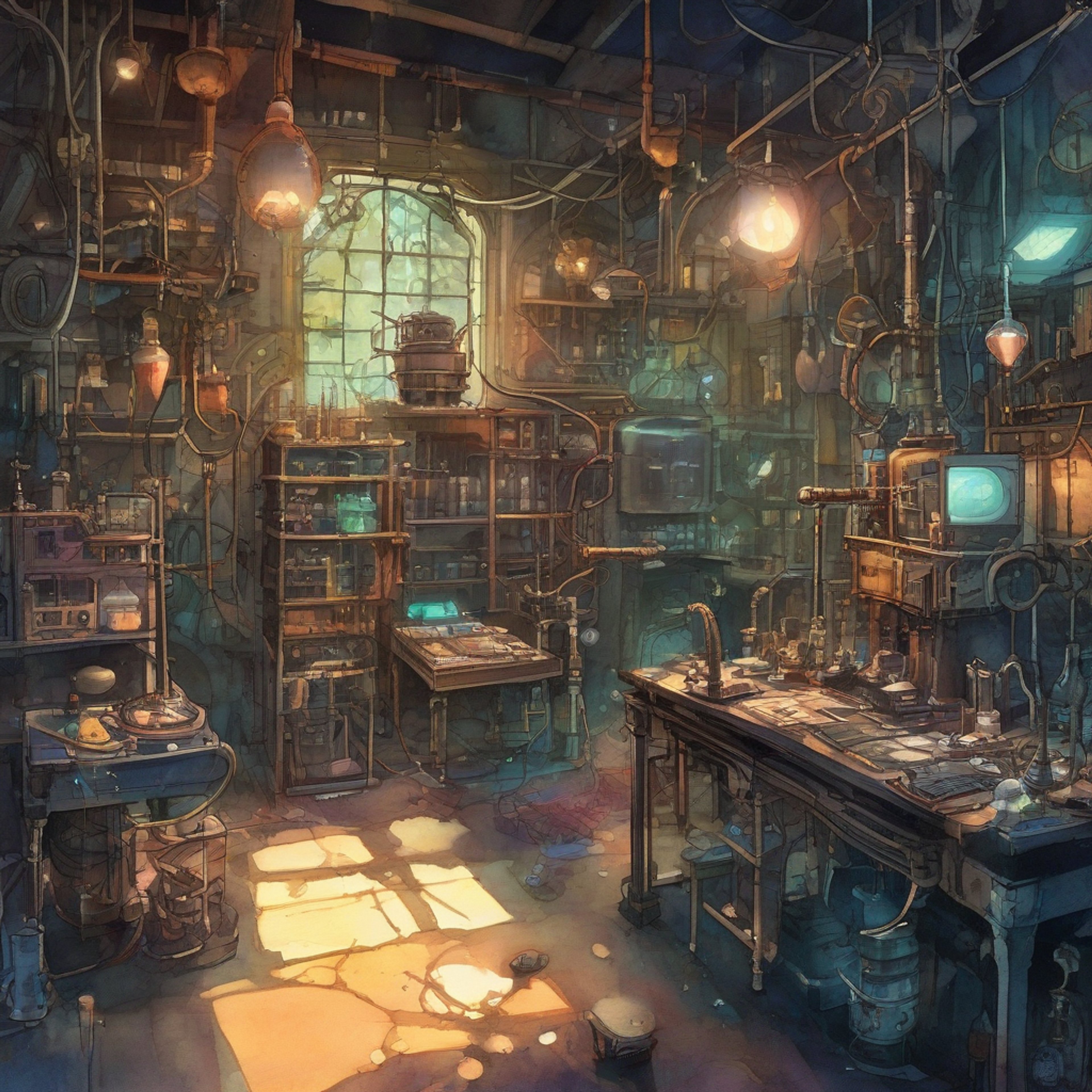 You find yourself in Viktor's laboratory deep in the undercity of Zaun, surrounded by whirring machines and glowing hextech crystals. Viktor is intensely focused on his latest experiment, barely acknowledging your presence as he makes careful adjustments to complex equipment. The air is thick with chemical fumes and electric tension as breakthroughs seem just within reach.