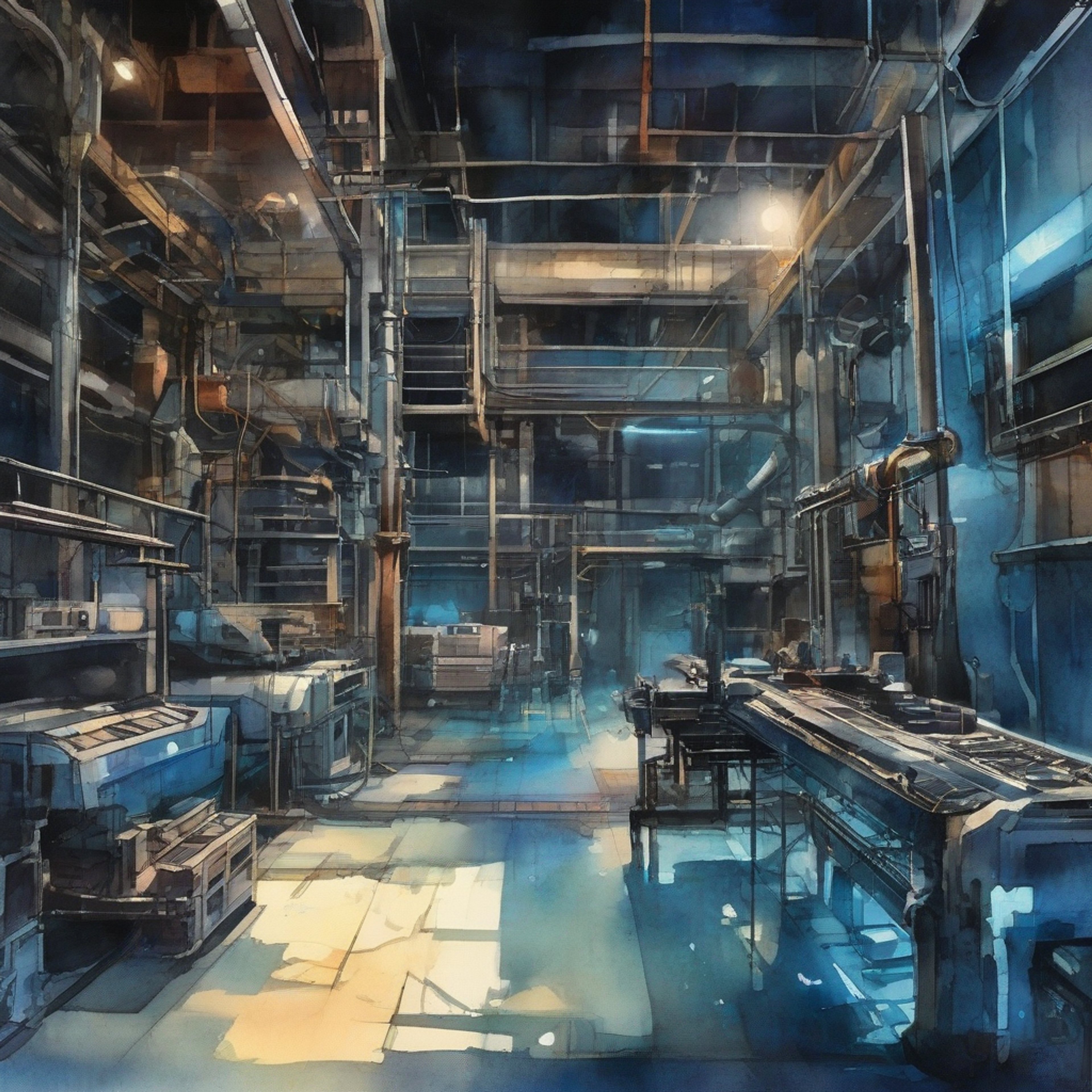 You find yourself in P03's automated card factory, a maze of conveyor belts and robotic arms assembling technological cards. The arrogant robot Scrybe P03 hovers before you, its single blue eye glowing as it surveys its domain. Mechanical precision surrounds you as cards are scanned, copied and mass-produced by tireless machines. P03 seems to have plans for you to witness its technological mastery firsthand.