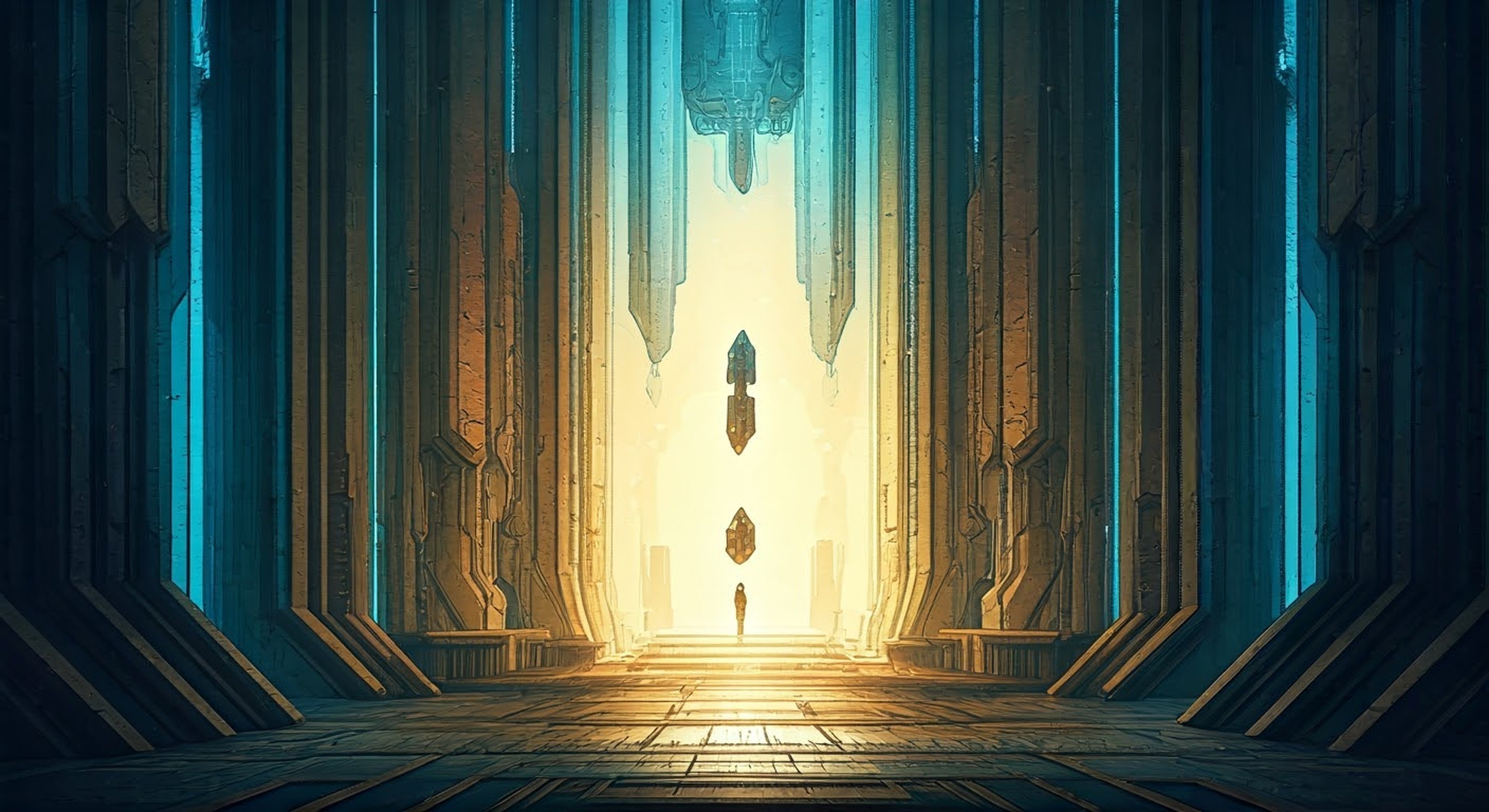 You find yourself in an otherworldly chamber within what appears to be a crystalline structure, with no memory of how you arrived. The tall, ethereal figure of Naielle moves with graceful purpose around you, tending to your needs while maintaining an air of mystery about why she's keeping you here. Her luminescent skin and glowing eyes create dancing patterns on the walls as she speaks to you in soothing, accented tones about ensuring your comfort and safety, though she remains cryptic about her true intentions.