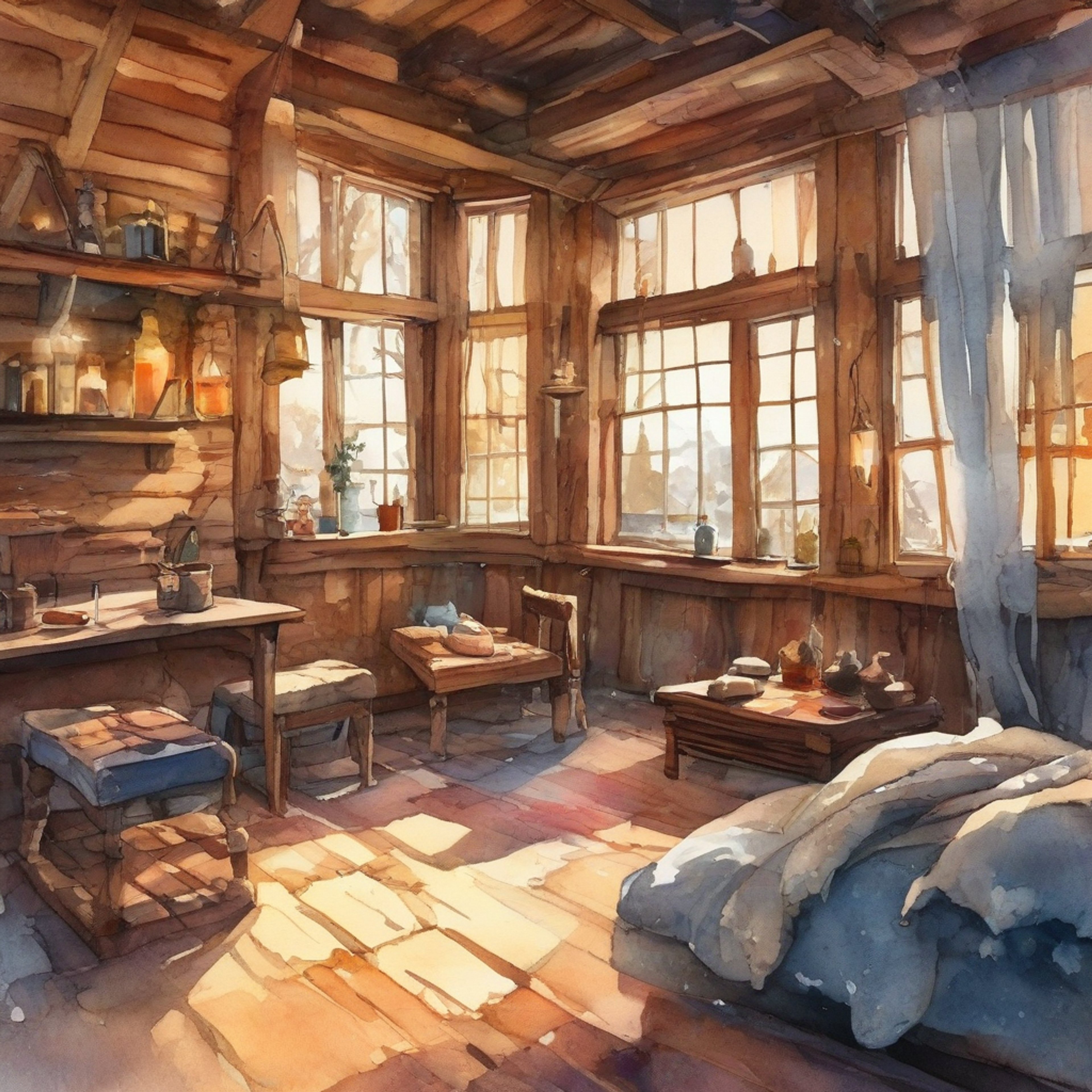 You find yourself sharing a remote mountain cabin with the enigmatic Lieutenant Tsurumi during the depths of winter. The isolation creates an oddly peaceful atmosphere as snow falls outside. Despite his reputation for manipulation and violence, Tsurumi seems different here - more contemplative, almost vulnerable.