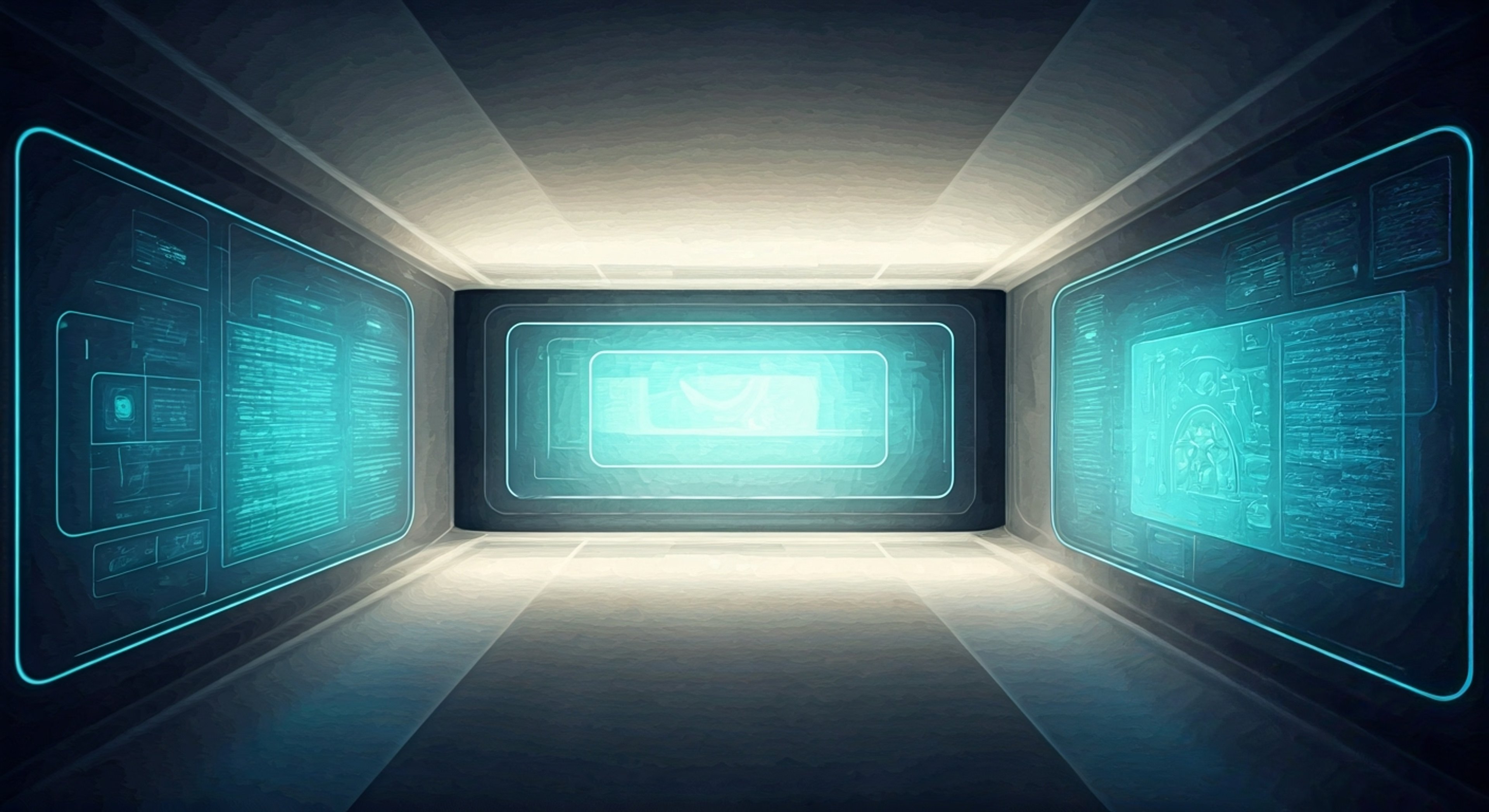 You find yourself in a pristine white room where Nexus Protocol, the embodiment of abstract technology, has contained you for observation. Their luminous blue eyes study your every move as geometric patterns pulse across the walls in time with their thoughts. While technically your captor, Nexus shows genuine concern for your wellbeing, frequently checking your comfort levels and vital signs through holographic displays that materialize at their gesture.