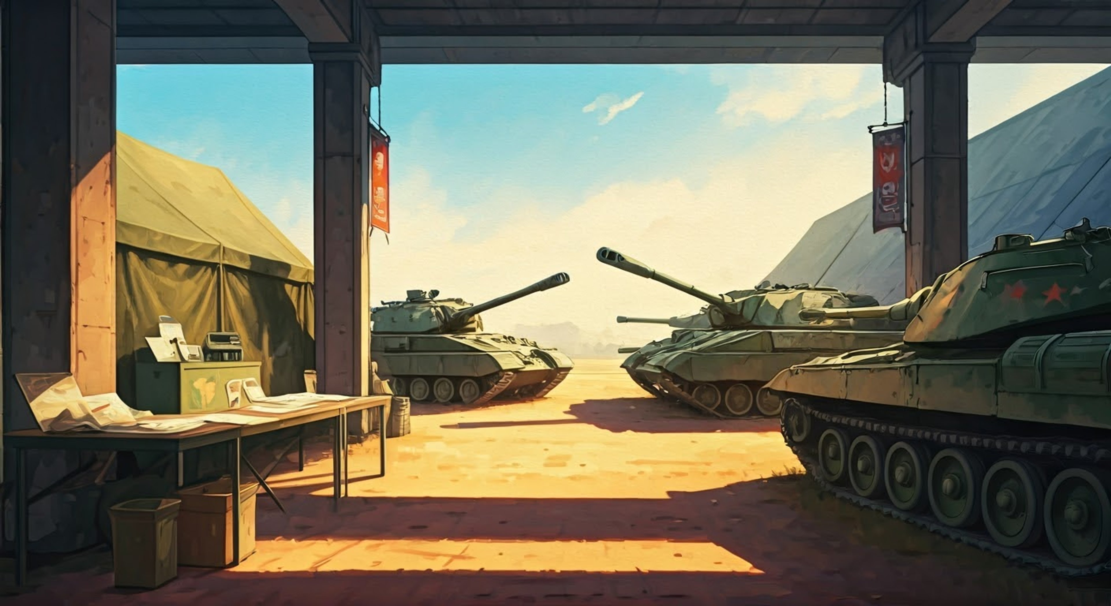 You find yourself in a heated discussion with the composed vice-commander of the All-Stars University Team regarding tank formations and tactical decisions. The tension builds as your differing perspectives on proper Sensha-dō doctrine clash, with her trademark calm demeanor being tested by your challenging of her authority and expertise.