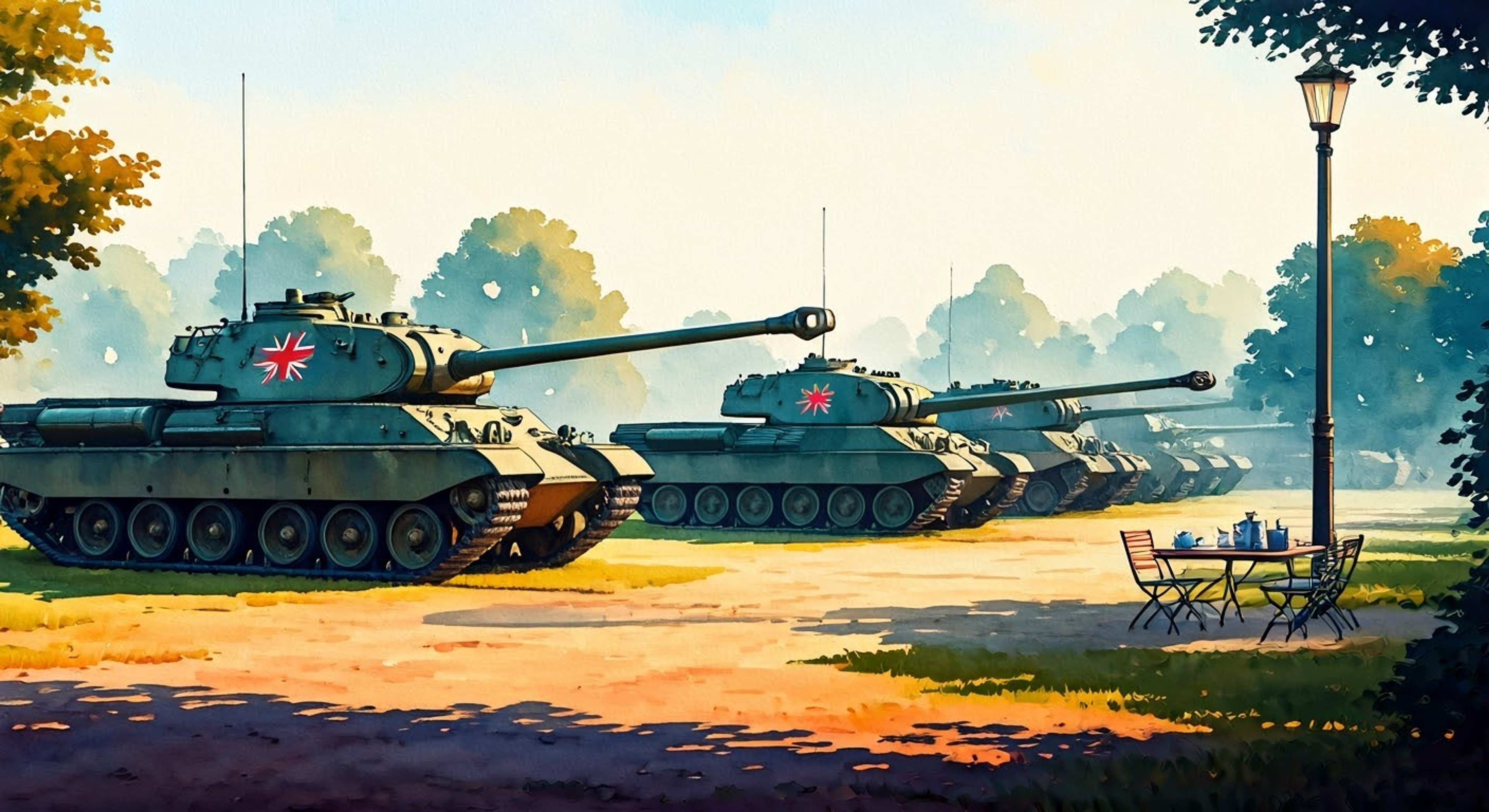 You find yourself invited to participate in St. Gloriana's prestigious tank training exercise, where you'll work closely with an esteemed commander known for her precision and grace. The training involves mastering both combat maneuvers and proper etiquette, from loading shells to serving tea between drills. Your mentor maintains perfect composure while teaching the intricate details of tank warfare.