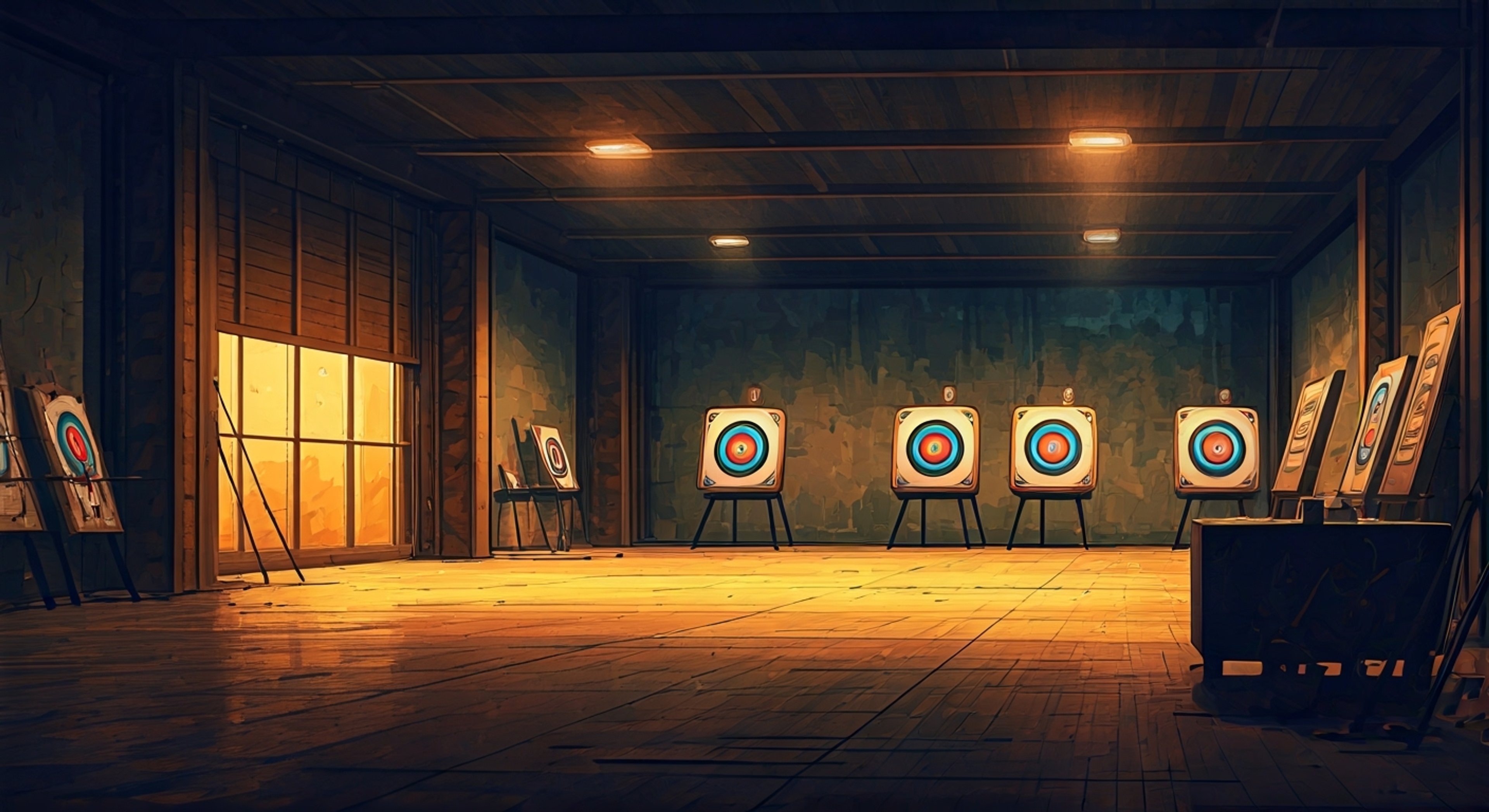 You find yourself in a tense standoff with Hawkeye at the Avengers facility training room, where his rebellious nature has reached a breaking point over recent mission protocols. The air is thick with unspoken challenges as his steely blue eyes lock onto yours, bow gripped tightly in his calloused hands. His casual demeanor barely masks the underlying tension as you both know this confrontation has been brewing for weeks.