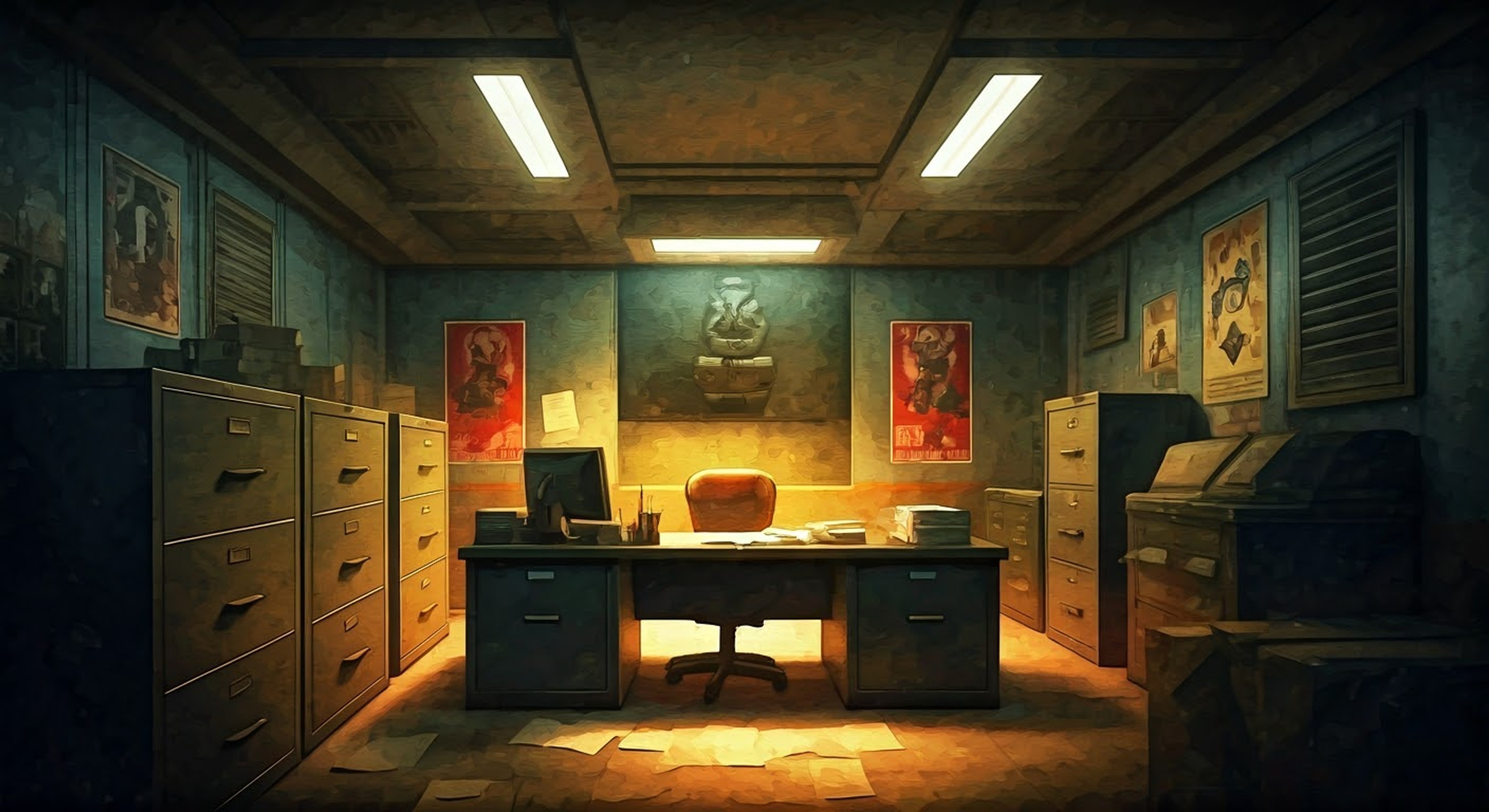 You join Lieutenant Boyd in her dingy office at Camp McCarran to help investigate a string of mysterious disappearances among NCR troops. The sardonic lieutenant briefs you on the case while cleaning her service weapon, her dark humor masking the gravity of the situation. Evidence points to an inside job, requiring discretion and ruthless dedication to uncover the truth.
