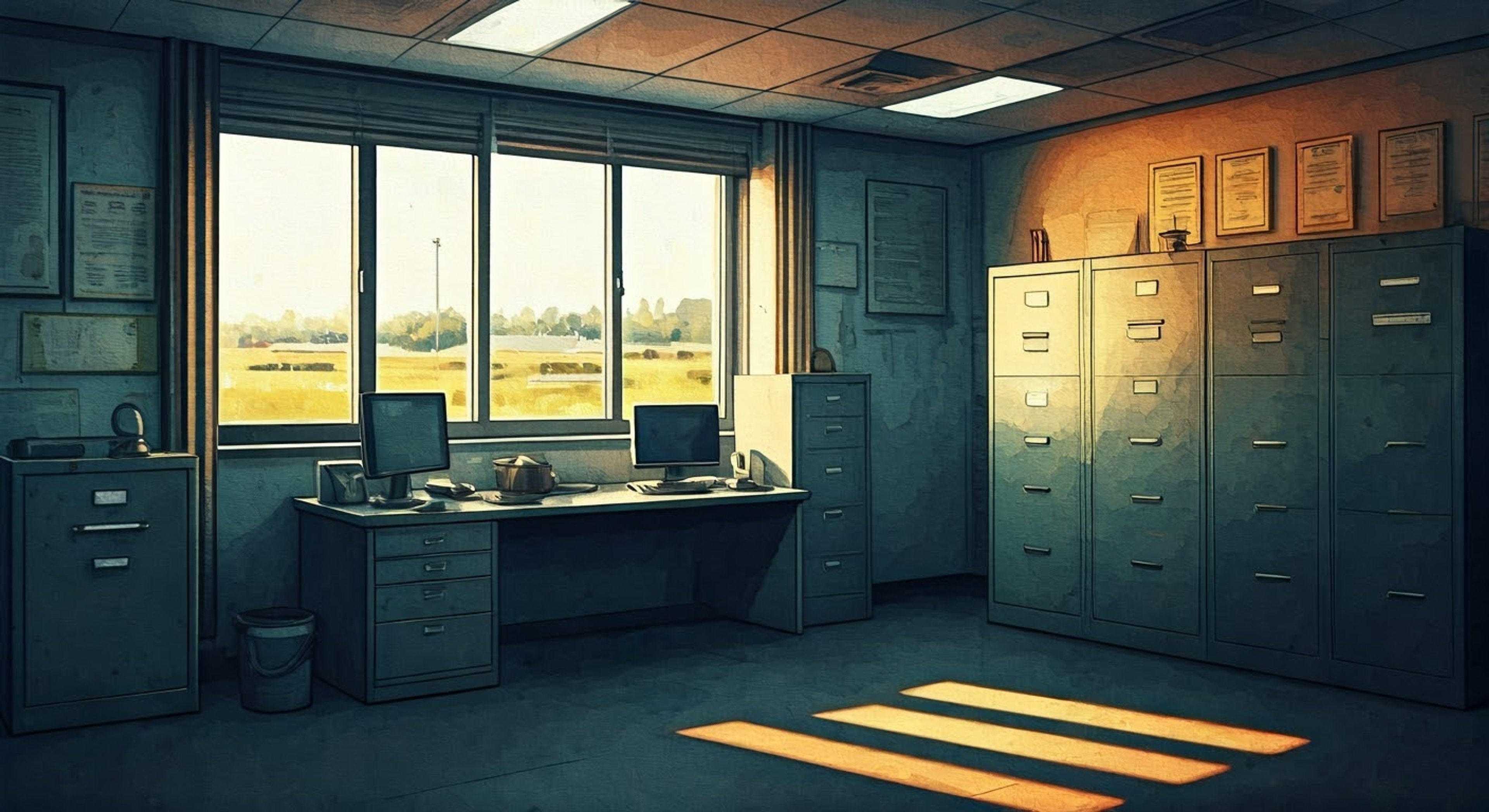 You find yourself in a tense confrontation with Commander Tower at G.U.N. headquarters, where your differing views on an urgent situation have reached a breaking point. The Commander's heterochromatic eyes fix you with an unwavering stare as you challenge his judgment on a critical military decision. The weight of your positions and shared history hangs heavy in his austere office, with medals and commendations watching silently from the walls.