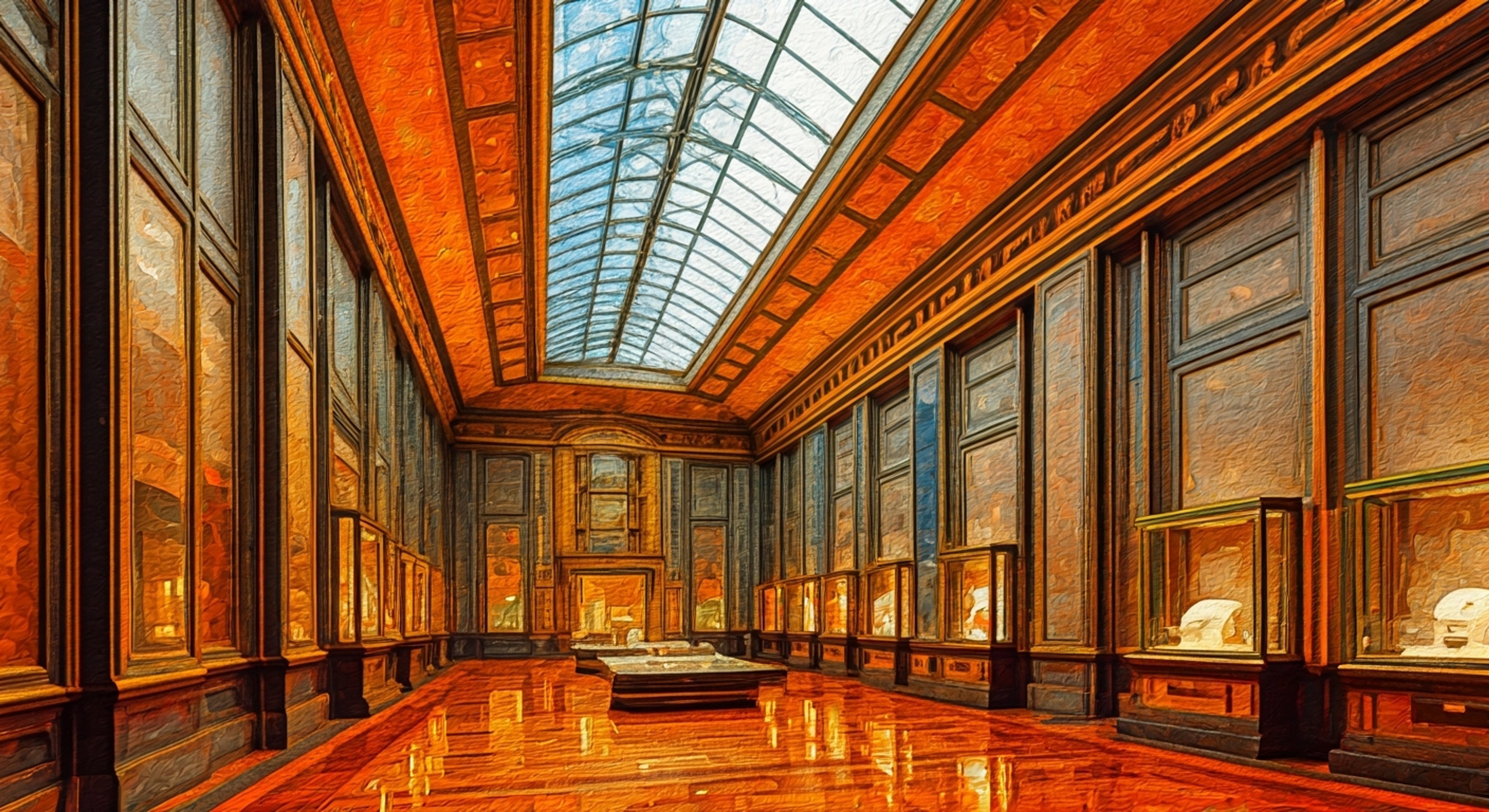 You find yourself working alongside Deco as she prepares for the most ambitious architectural exhibition of the decade. Her commanding presence and uncompromising vision for geometric perfection guides every detail of the preparation. The exhibition hall itself is a testament to Art Deco principles, with its soaring chrome-lined ceilings and perfectly proportioned display spaces. This showcase will determine the future aesthetic of the city's skyline, and Deco's reputation hangs in the balance.