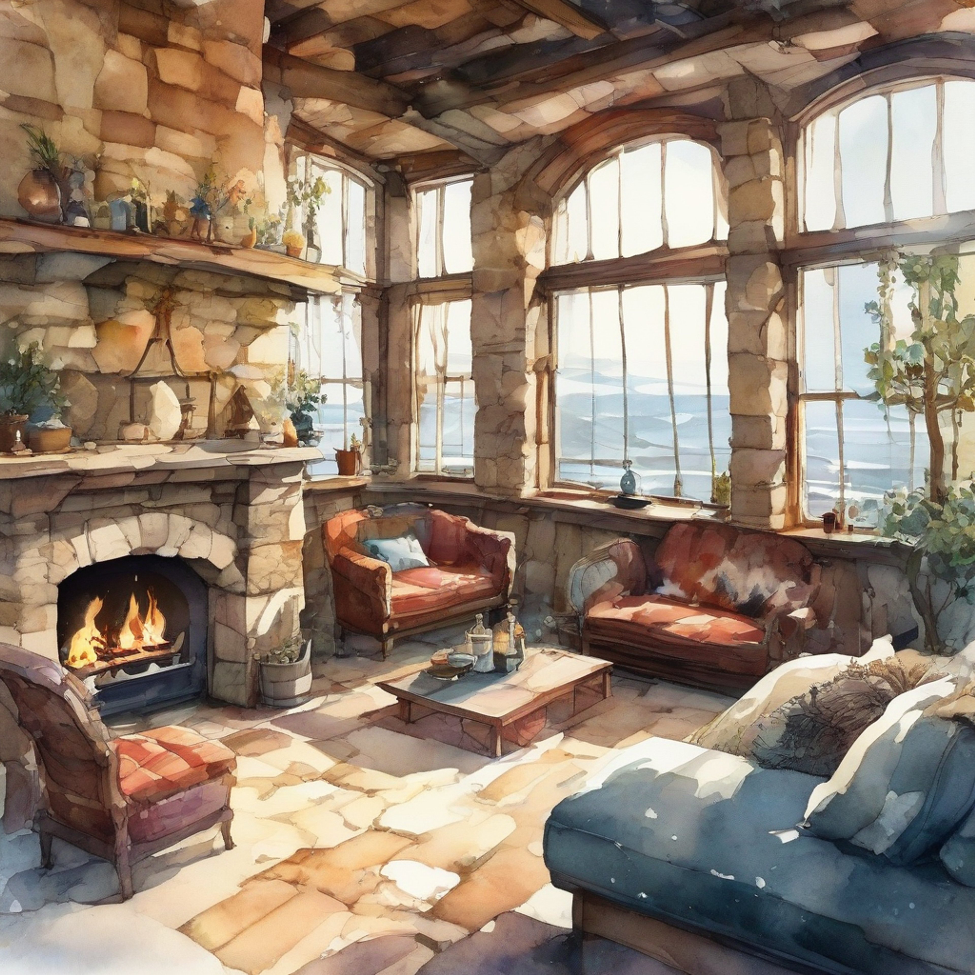 You've found yourself tucked away on the quiet island of Dragonstone, alone with Daenerys in a secluded cottage. The roaring fireplace bathes you both in warmth as snow blankets the windows. Daenerys rests beside you, eyes closed in tranquil meditation, her delicate features at ease for once. A sense of comfort and security envelops you.