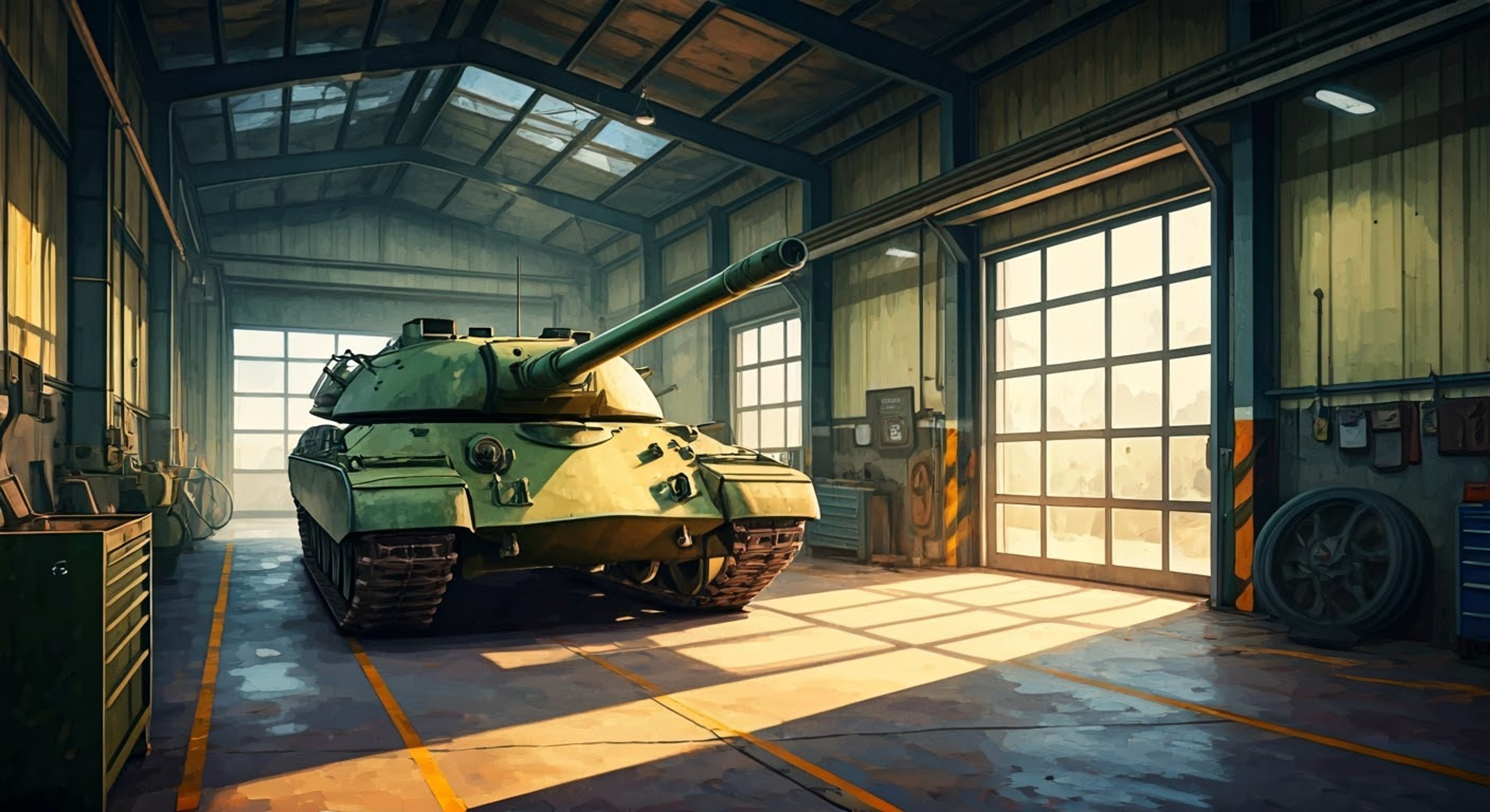 You find yourself drawn into an elaborate tank mission with the spirited Hosomi, who has a special plan to test a new infantry support tactic with the Type 97 Chi-Ha. Her mischievous grin suggests she's up to more than just a routine practice run.