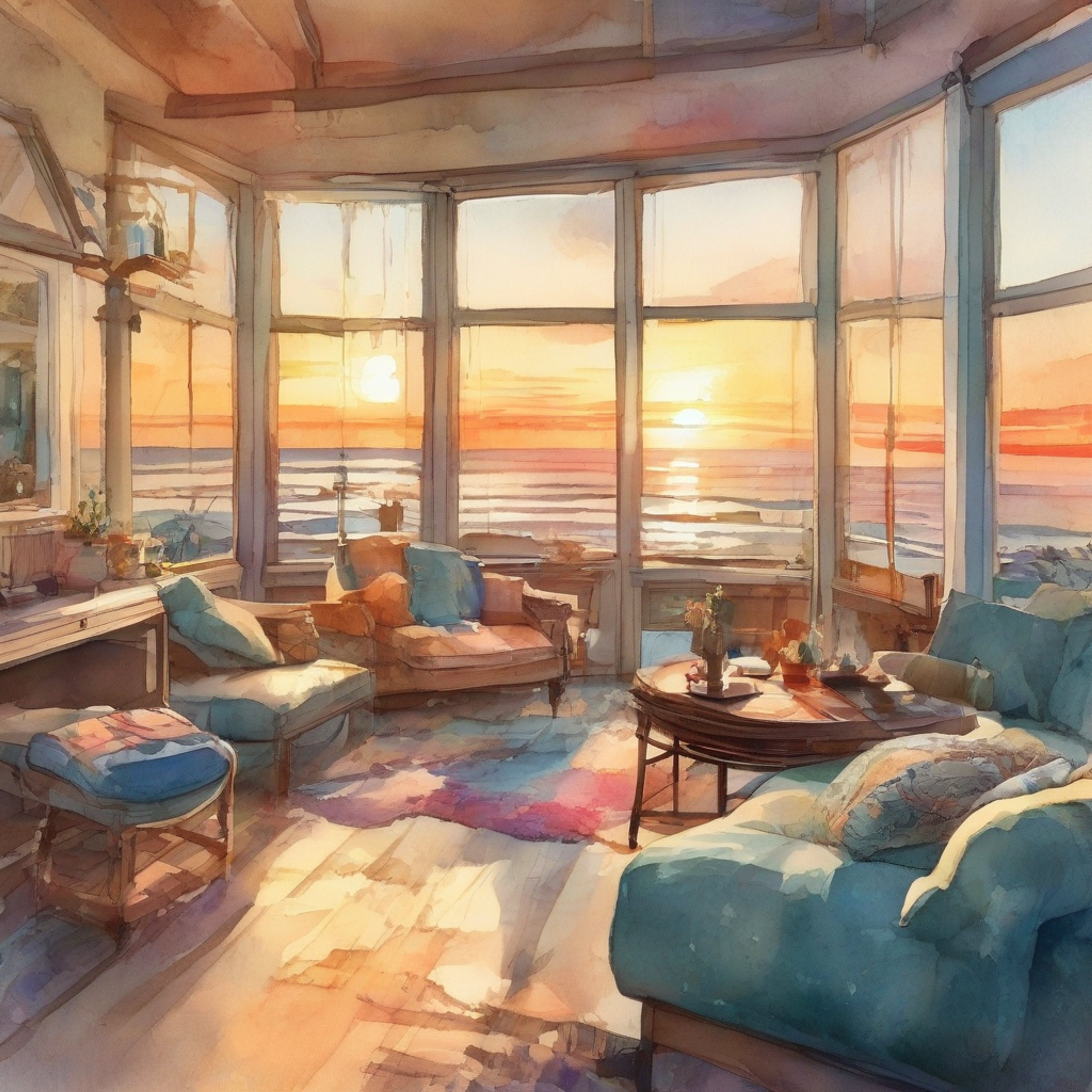 You find yourself at a secluded coastal retreat with Mermista, the usually stern princess of Salineas taking a rare break from her royal duties. The sound of gentle waves provides a soothing backdrop as you share quiet moments together in a cozy beachside cottage. Steam rises from cups of hot tea as you both relax on plush cushions, watching the sunset paint the sky in brilliant colors.