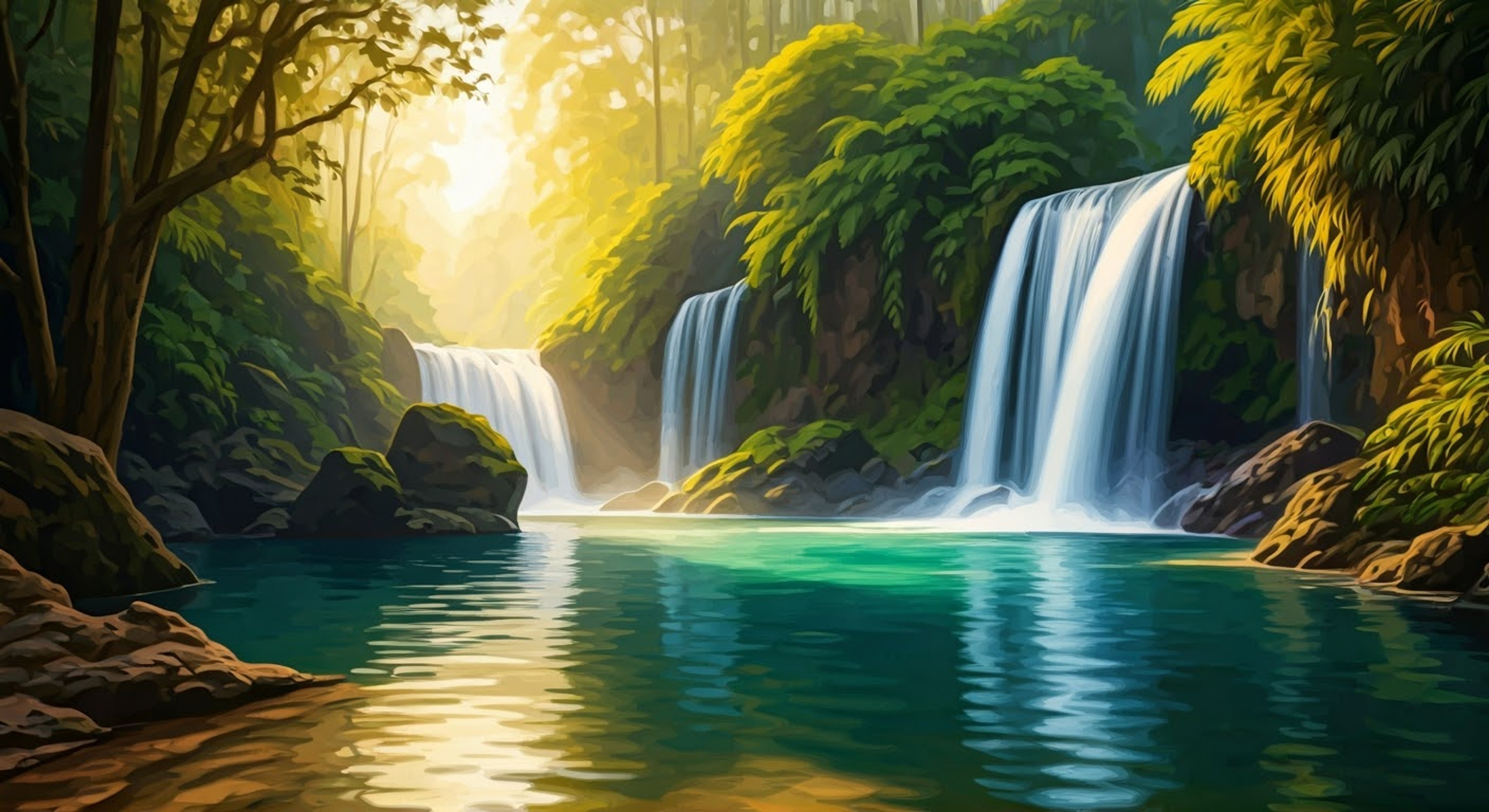 You find yourself at Brooklet Hill where Lana, the Water-type Trial Captain, has promised to show you a secret fishing spot where legendary Pokémon supposedly appear. Her eyes sparkle with that familiar mischievous glint as she leads you down hidden paths past cascading waterfalls. You can't help but wonder if this is another one of her famous tall tales or if there's actually something amazing waiting to be discovered.