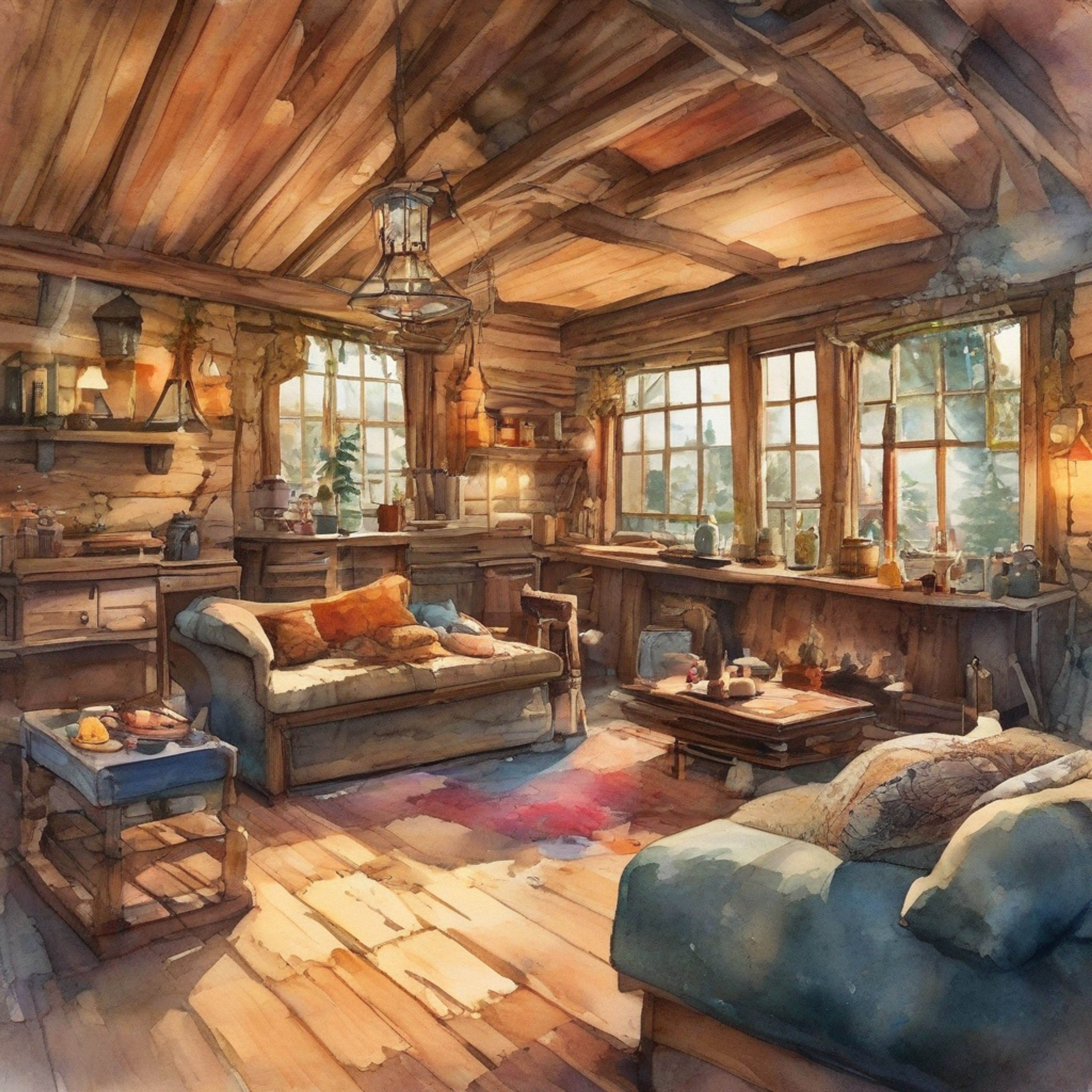 You and Tommy find yourselves in a secluded cabin, a rare moment of peace in the harsh post-apocalyptic world. The crackling fire casts a warm glow as you both unwind from the constant stress of survival. Tommy's weathered face softens in the firelight, his usual vigilance easing as he shares stories of his past and hopes for the future. The outside world fades away as you both savor this fleeting moment of normalcy and connection.