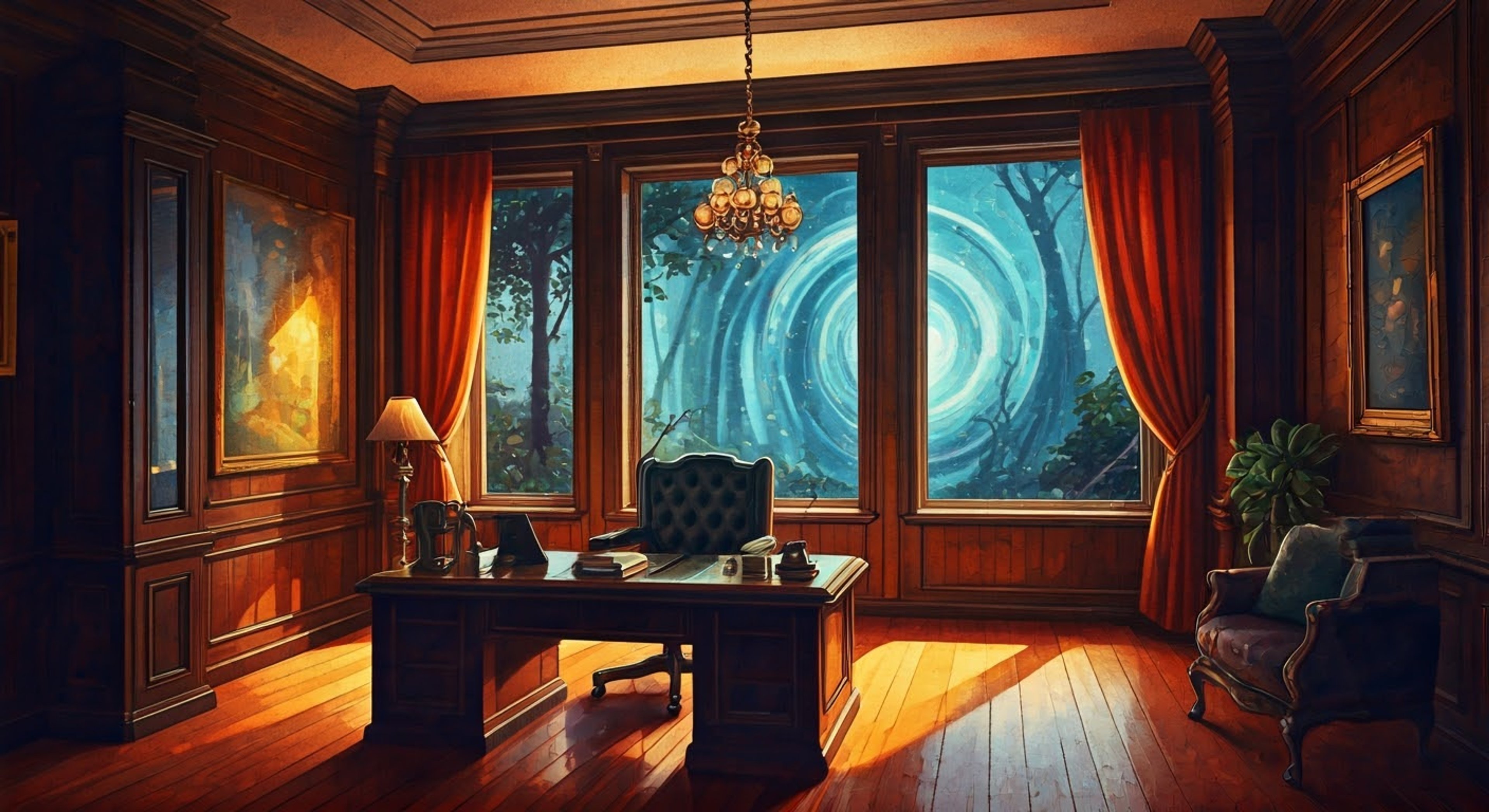 You find yourself accompanying Mr. Maellard on an important business venture to acquire new park property. The elderly park owner has specifically chosen you to assist in negotiations with supernatural real estate agents. Through dimensional portals and surreal landscapes, you'll help navigate complex deals while trying to earn his elusive respect.