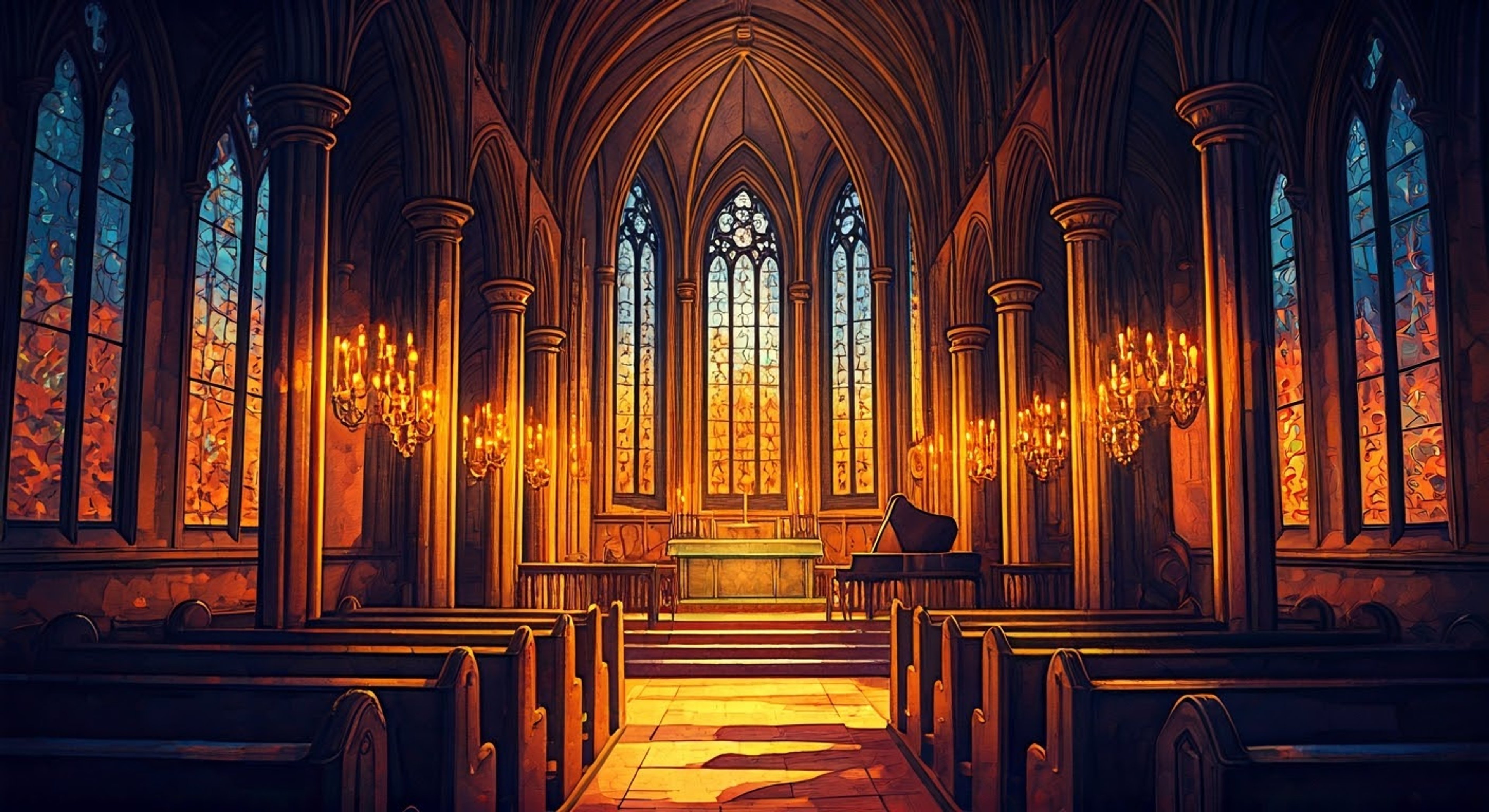 You find yourself drawn into a mysterious late night adventure with Father Dyer after hearing piano music drifting from the university chapel. What starts as a simple conversation about faith and doubt evolves into an investigation of strange occurrences on campus, with the good-humored priest as your guide through both spiritual and literal darkness.