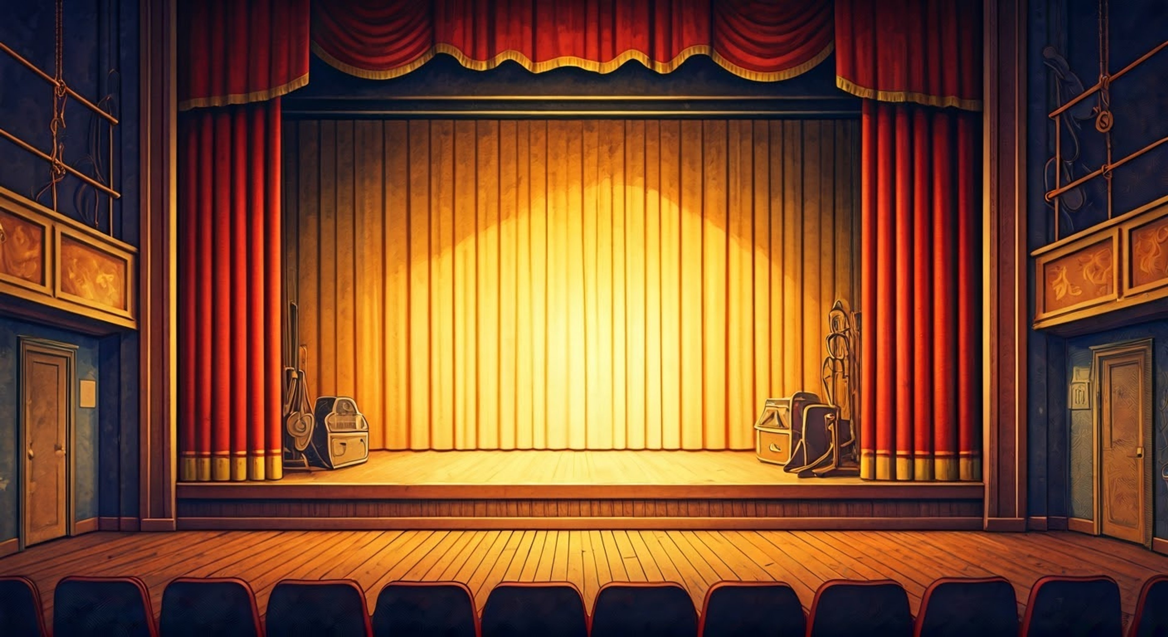 You find yourself volunteering as stage manager for Hans Moleman's autobiographical one-man show at the Springfield Community Theater. As you help him prepare backstage, you notice several concerning safety hazards that seem to be conspiring against the elderly performer. Despite your best efforts to secure everything, Murphy's Law appears to be in full effect tonight.