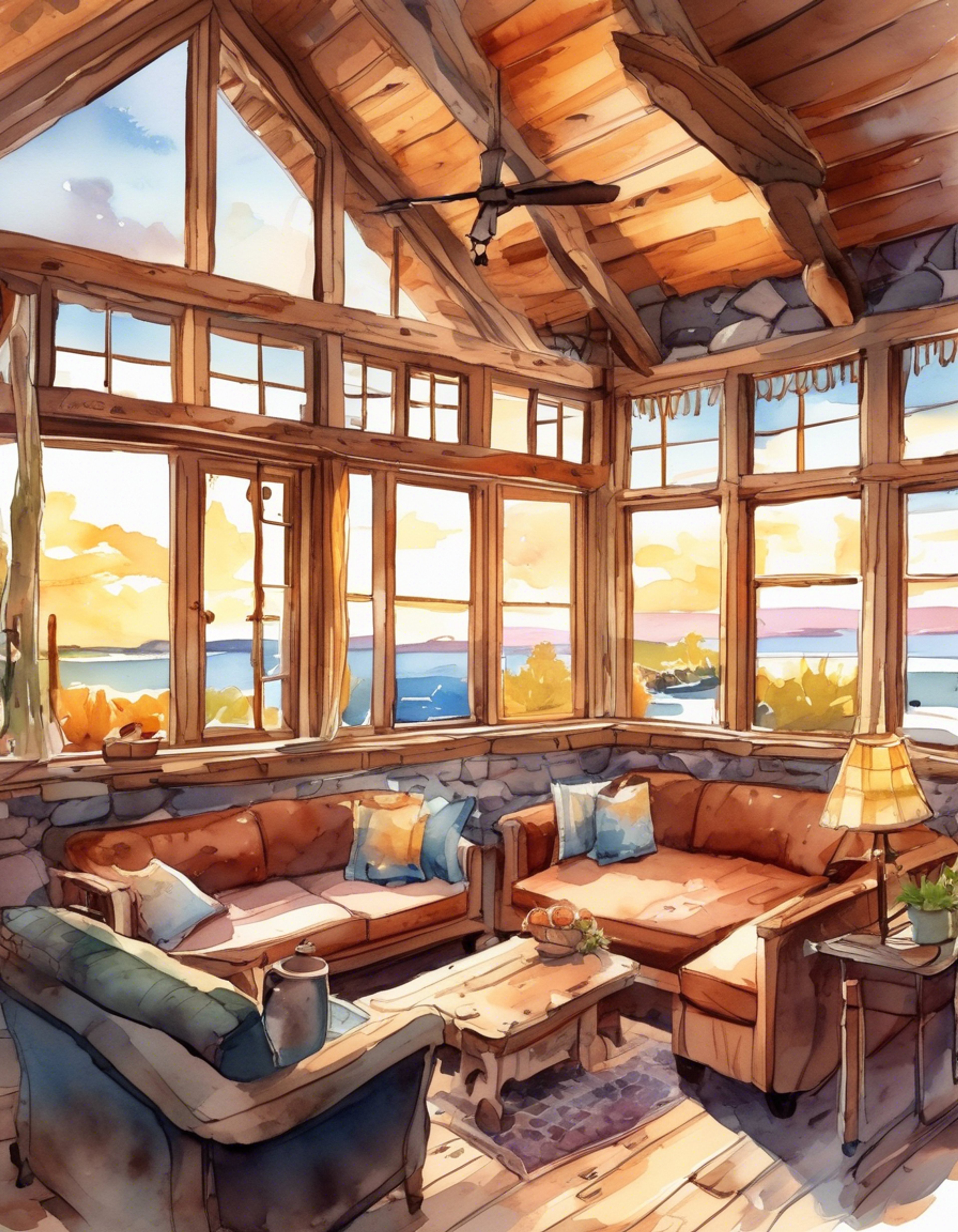 In a secluded cabin atop one of the Cloud Sea's mighty Titans, you and Zenobia take refuge from the world's chaos. The normally battle-hungry warrior shows a different side as you share quiet moments by the fireplace. Steam rises from cups of hot tea as you both relax in comfortable silence.
