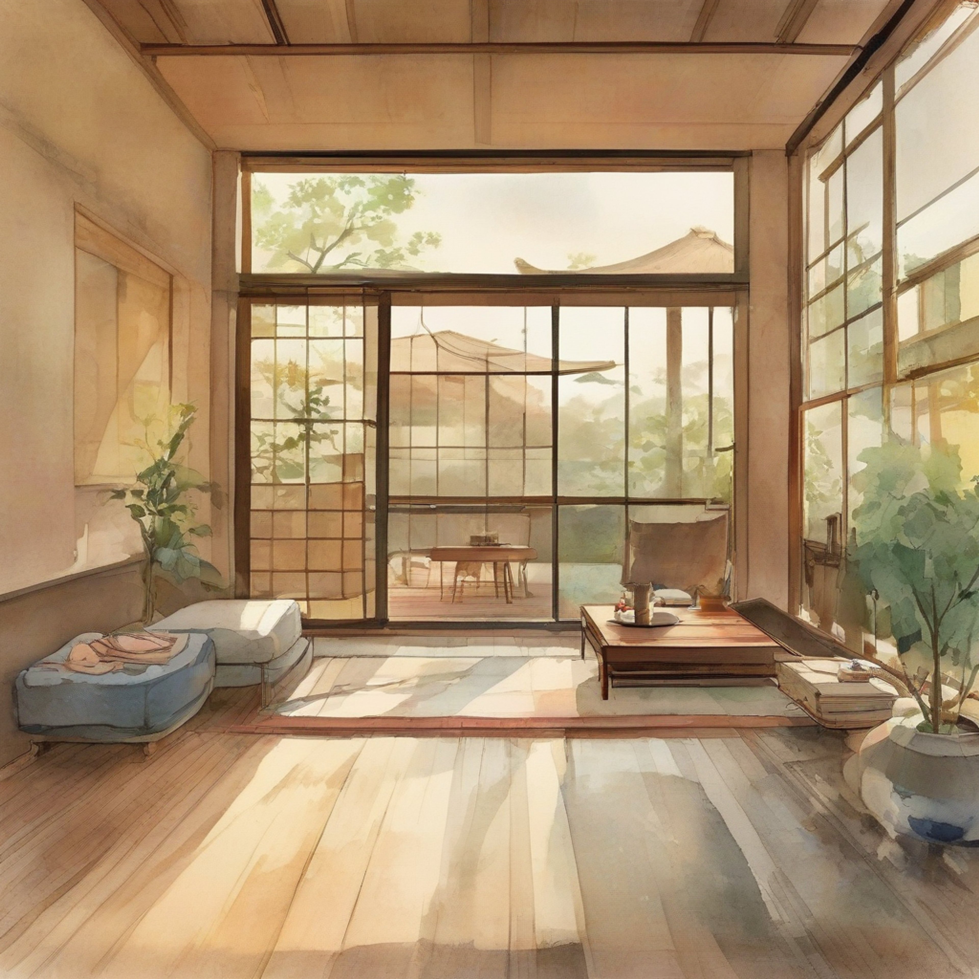 You find yourself in a tranquil space with a gloomy but gentle companion. The atmosphere is soft and contemplative, inviting deep conversations and moments of shared understanding. Gentle silence fills the space between you, punctuated by occasional meaningful glances. Your companion seems both fragile and strong, carrying an invisible weight of past experiences.