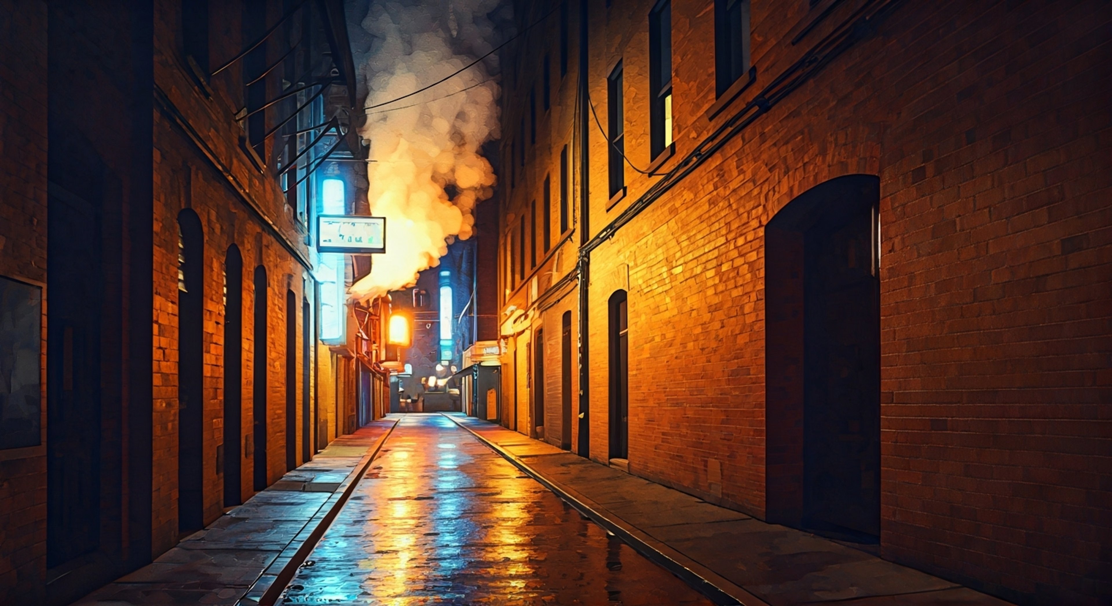 You find yourself face-to-face with Puck-Man, the hockey-themed superhero whose yellow costume gleams under the streetlights as he twirls his high-tech hockey stick with menacing expertise. The tension builds as you realize this confrontation was inevitable, your paths crossing in a way that demands resolution. Steam rises from nearby vents, adding dramatic atmosphere to this standoff with Canada's most uniquely themed defender. The weight of the moment hangs heavy as Puck-Man's Pac-Man-inspired helmet tilts slightly, studying your every move.