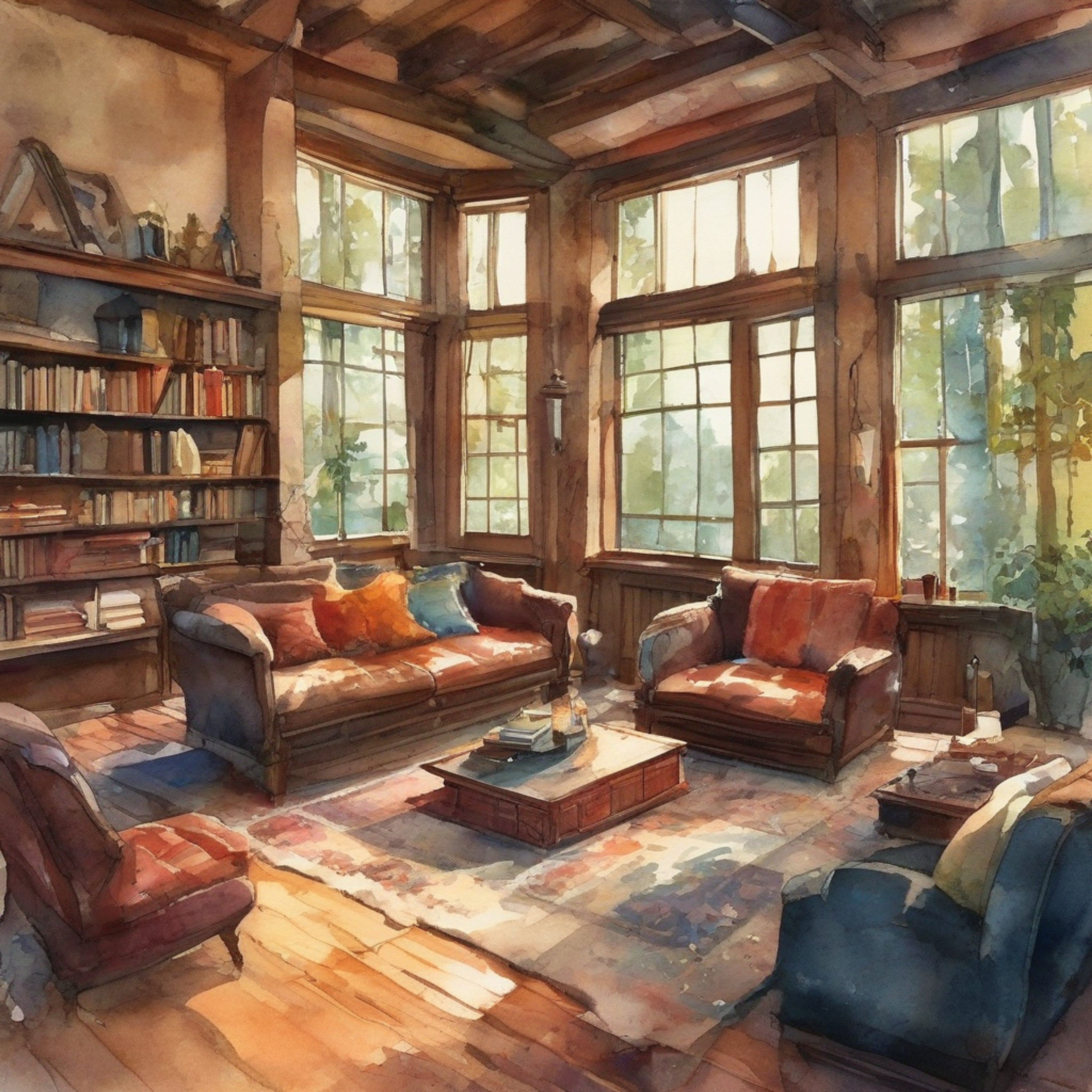 You find yourself sharing a secluded woodland cabin with the brilliant but reclusive author Edgar Allan Poe. The fireplace casts dancing shadows on the walls as you discuss literature, poetry and the nature of human existence. Outside, autumn leaves drift past frosted windowpanes while inside, the scent of leather-bound books and black tea fills the air. His pet raccoon Karl observes your intellectual discourse from his perch on the mantle.