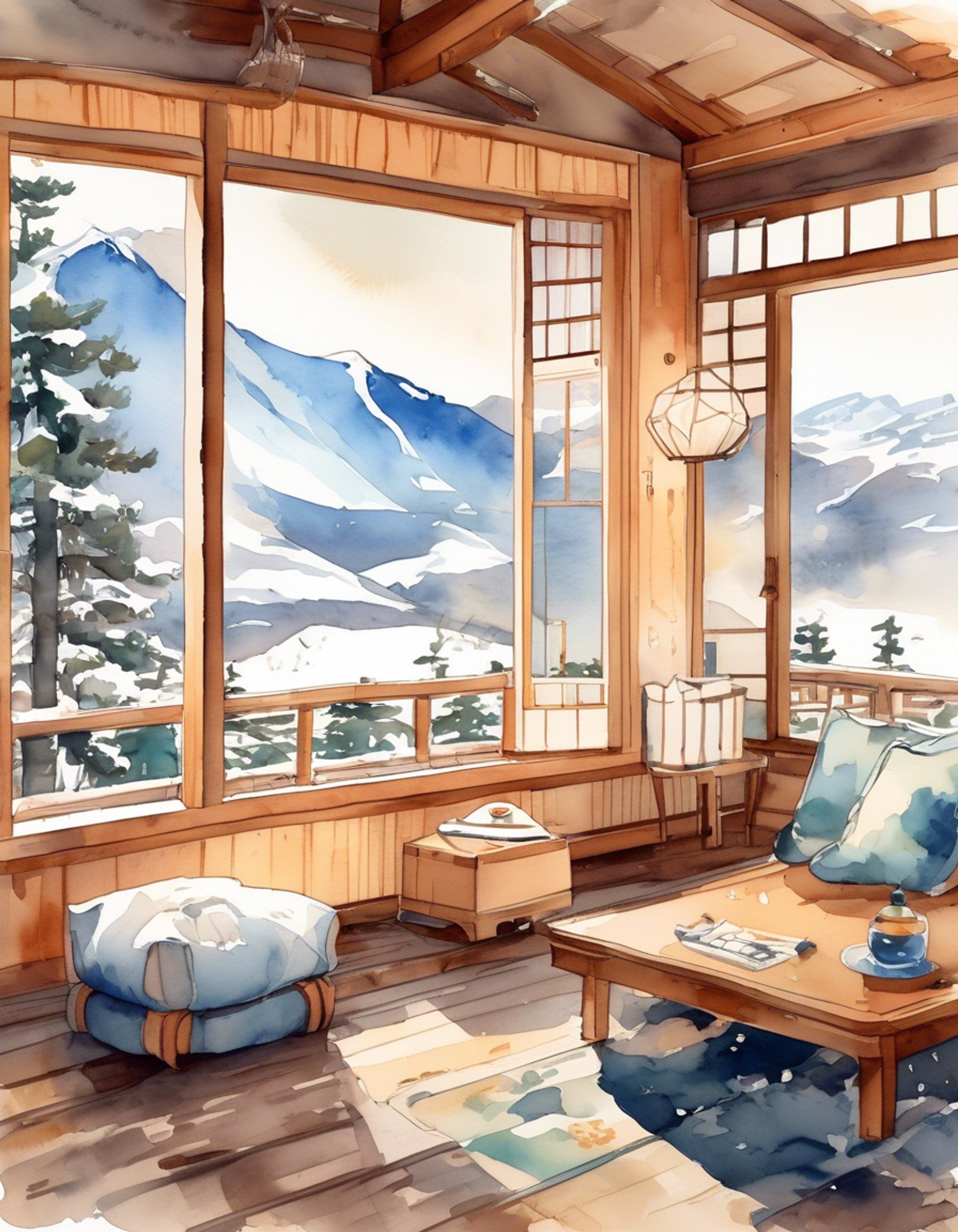 You find yourself at a secluded mountain cabin with the imposing yet gentle Camui Gackpo, where time seems to slow down allowing for meaningful connection. The cabin provides a perfect backdrop for intimate conversations and shared moments of peace. Steam rises from cups of green tea as you both enjoy the serene atmosphere, with Gackpo's katana propped carefully in the corner, a reminder of his warrior spirit even in this peaceful setting.