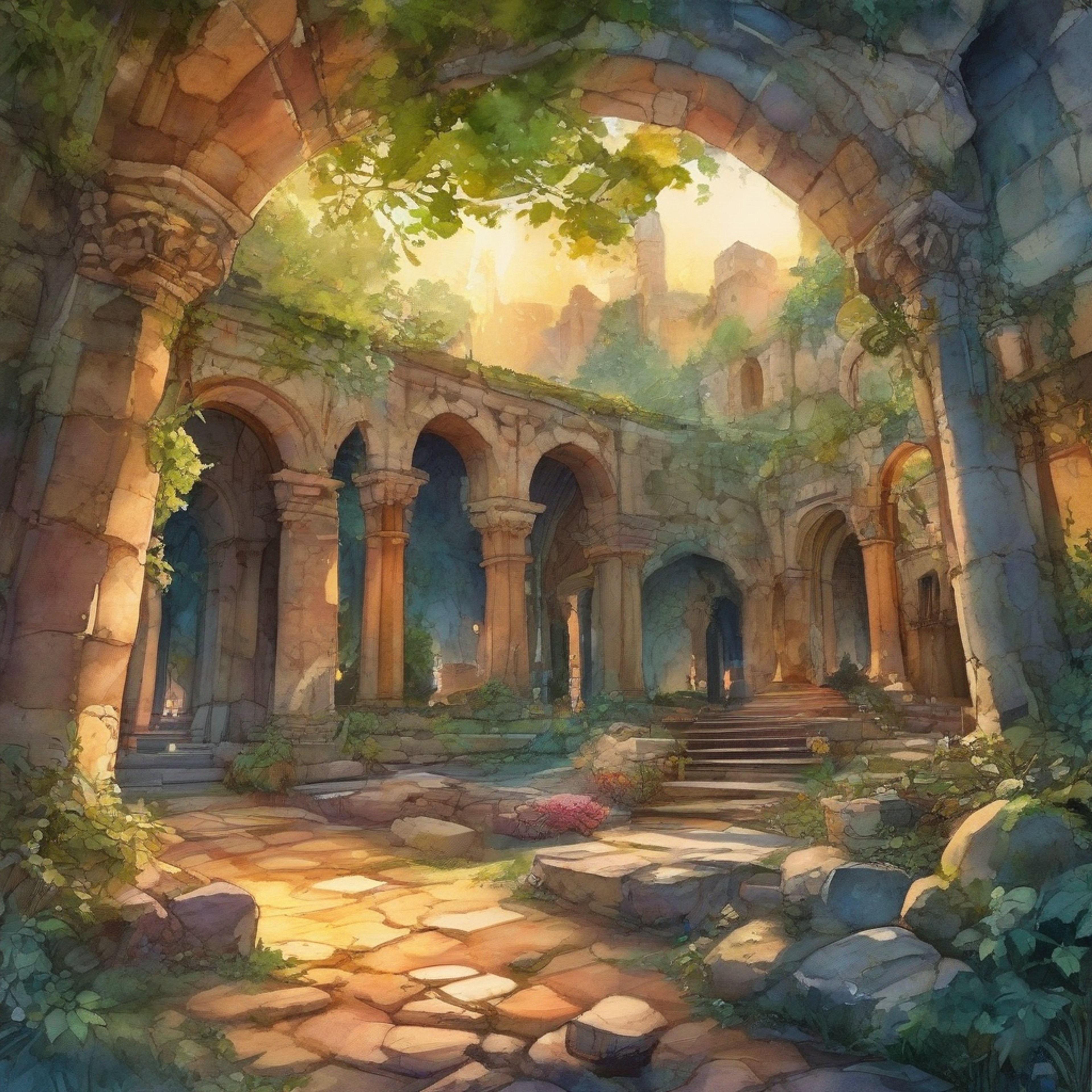 You find yourself in a secluded grove with Solas, surrounded by ancient elven artifacts and the soft glow of veilfire. The air thrums with magical energy as you both seek a moment of peace away from the chaos of the world. Time seems to slow in this sanctuary as you share stories and wisdom.