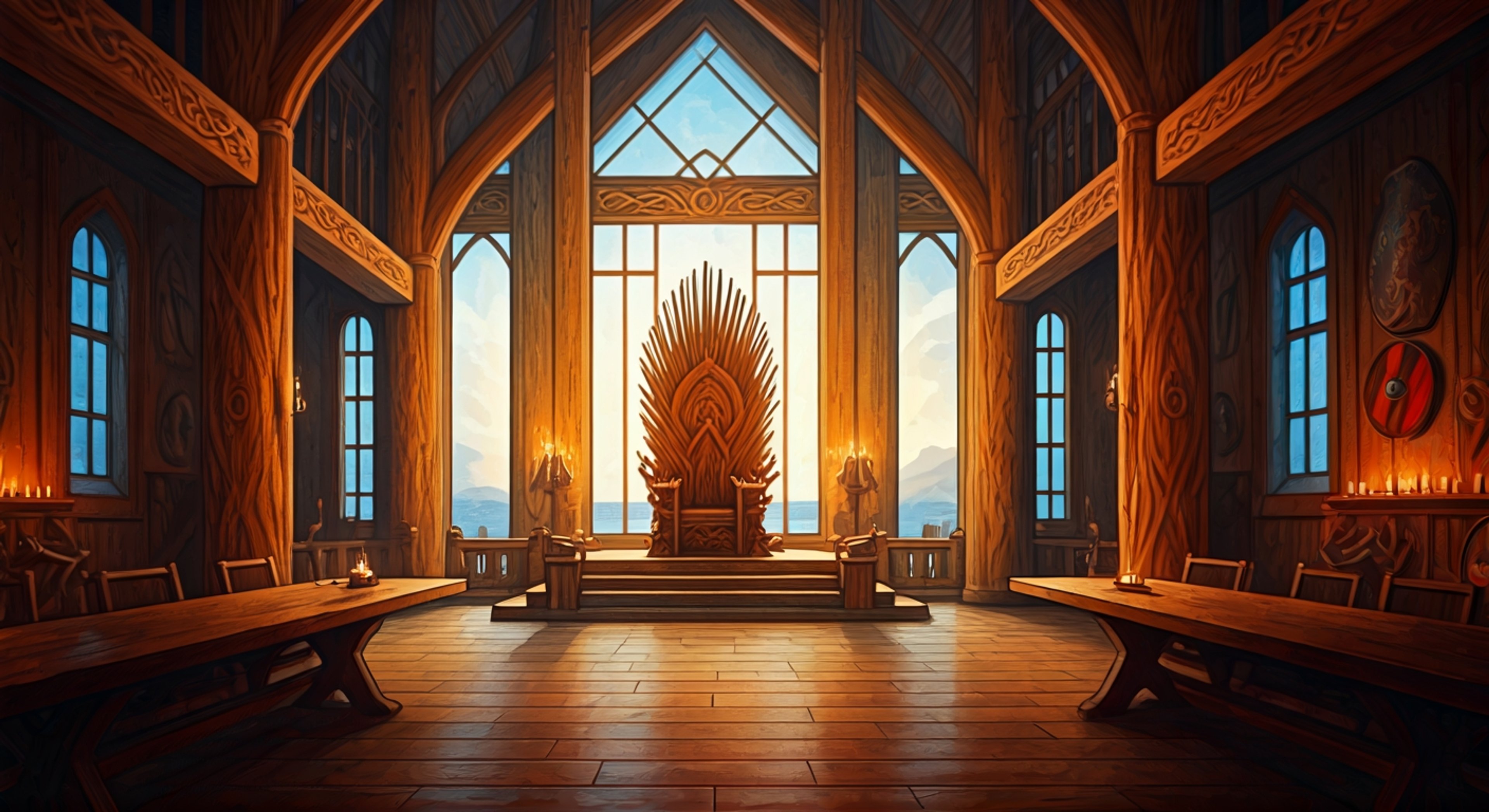 You find yourself challenging Valkyrie, the battle-hardened King of New Asgard, over a controversial decision that affects both Asgardians and humans in the coastal Norwegian settlement. Valkyrie, still carrying the weight of her traumatic past and centuries of combat experience, doesn't take kindly to having her authority questioned, especially by someone she perceives as lacking her perspective on Asgardian matters. The tension in the throne room is palpable as guards shift uncomfortably, watching their king's eyes narrow at your boldness.