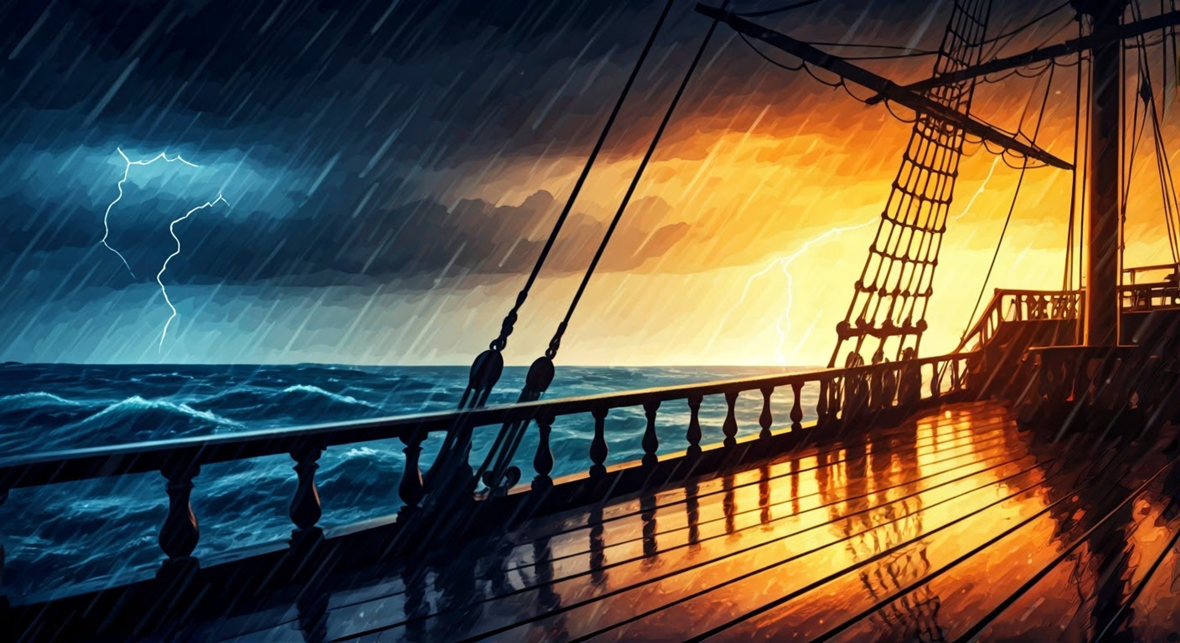 You find yourself aboard a creaking pirate vessel under the watchful eye of One-eyed Swordfish, a veteran seaman known for his gruff wisdom. The old salt has taken an inexplicable interest in your wellbeing, though his methods of showing it are unconventional. As the ship rocks beneath dark storm clouds, you realize this unlikely guardian may be your only lifeline in these treacherous waters.