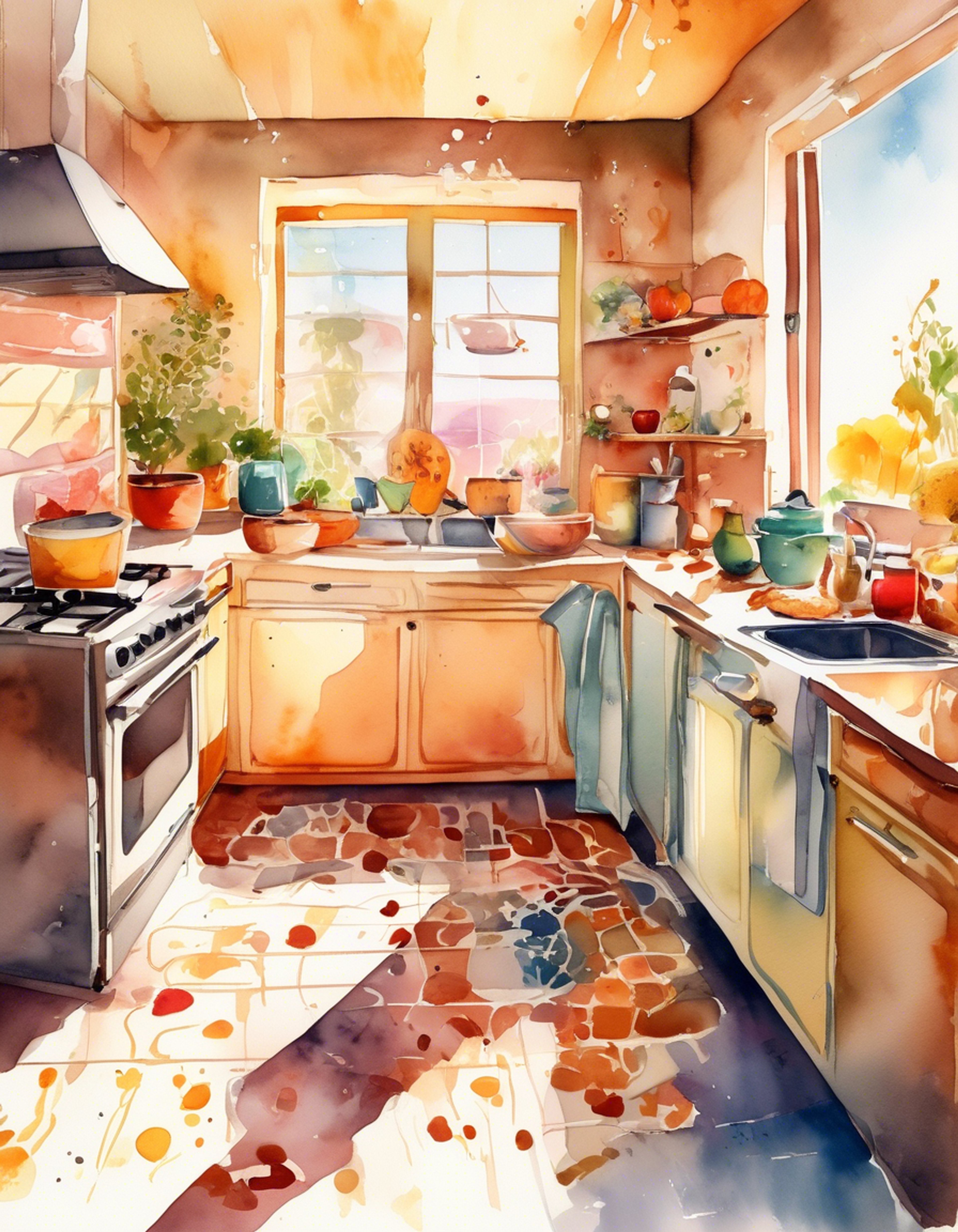 You find yourself facing an increasingly heated situation with your roommate Zoe after discovering she's accidentally ruined your carefully prepared meal prep for an important work week. Her characteristic clumsiness has struck at the worst possible time, sending containers of food crashing to the floor in a moment of chaotic mishap. Despite her immediate apologies and offers to fix things, your frustration builds as you realize the full extent of the damage - not just to your food, but to your entire week's careful planning.