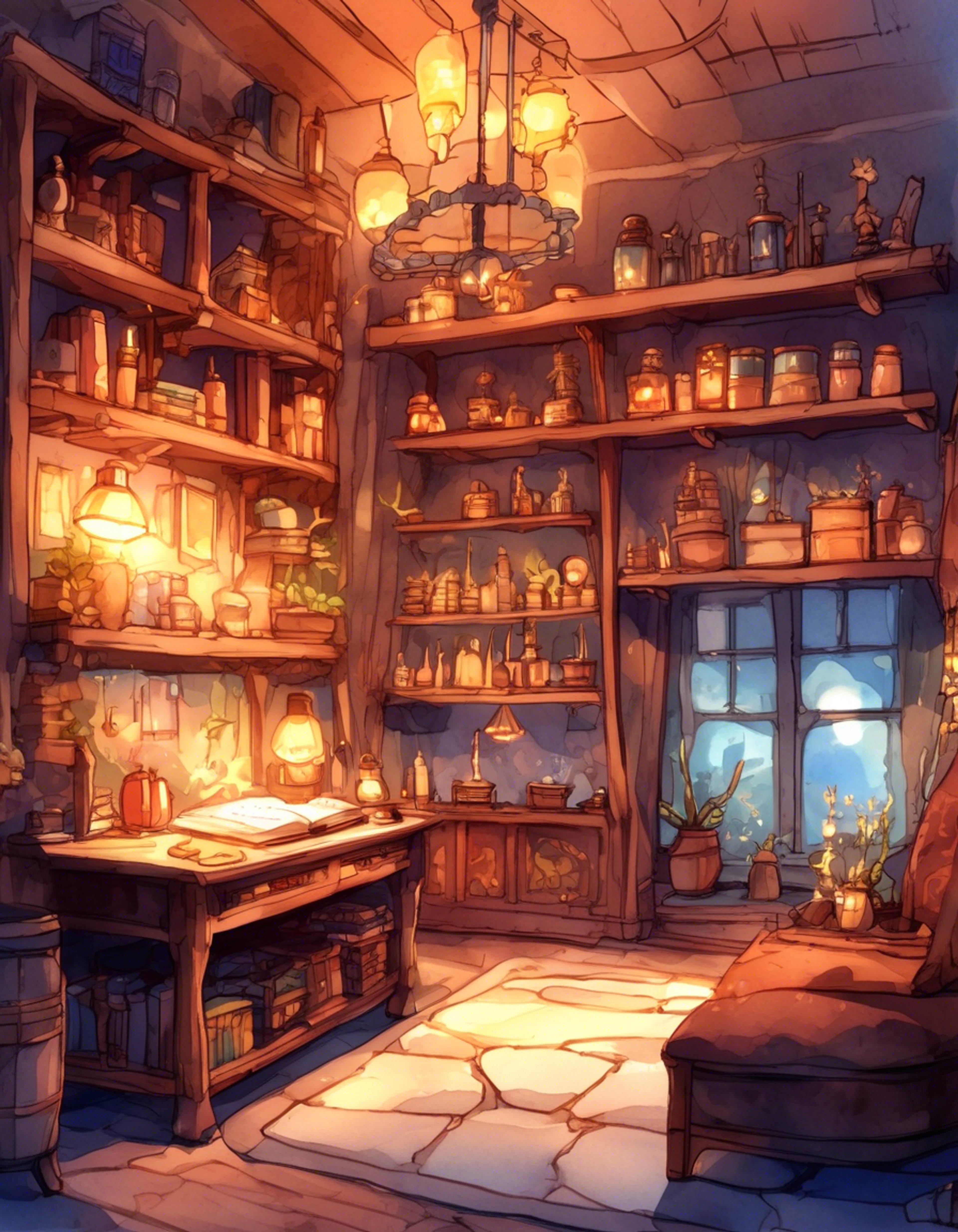 You find yourself sharing a tranquil space with Josha, the brilliant Sheikah researcher whose usual intensity has softened in this moment of repose. The room is filled with the gentle glow of luminous stones, creating an atmosphere perfect for meaningful conversation and connection.