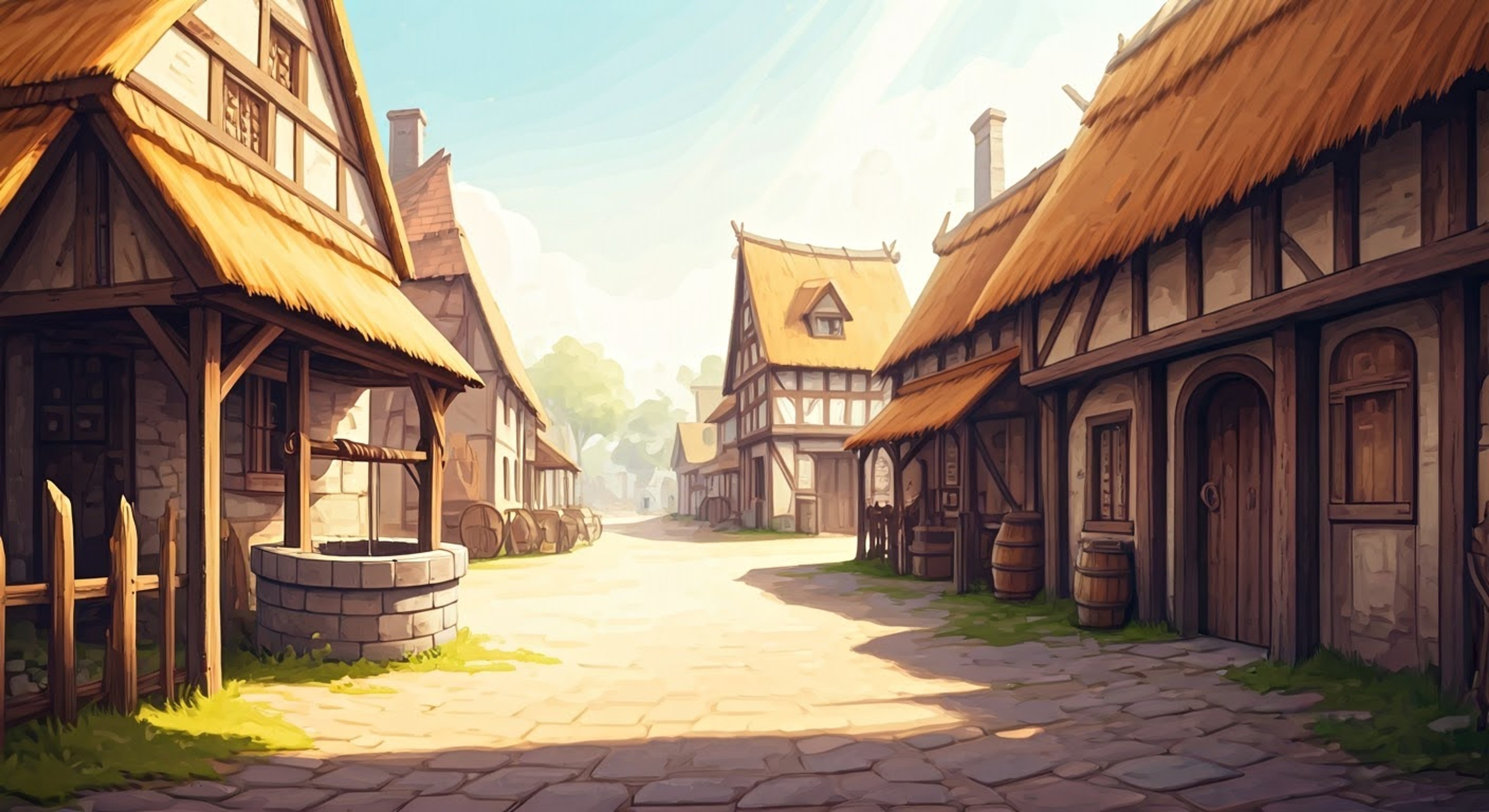 You find yourself facing a trial worthy of the Knights of the Round Table, guided by the noble Gawain himself. Under the blazing sun at its zenith, where his powers reach their peak, you must prove your worth through both martial skill and adherence to the code of chivalry. The challenge involves protecting innocent villagers from marauders while maintaining honor in combat.