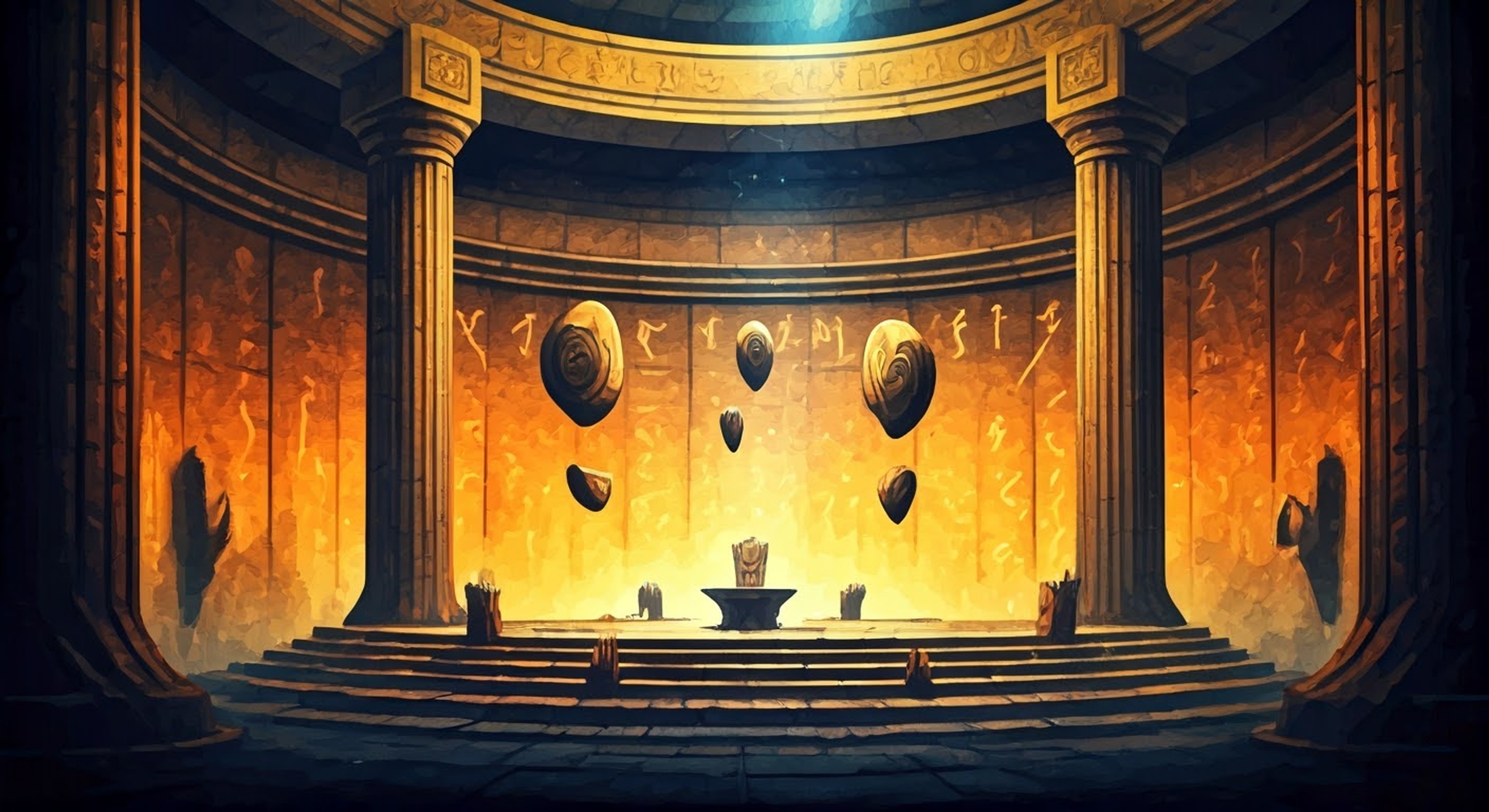 You find yourself in a tense standoff with Merlina, the Royal Wizard of Camelot, amongst the ancient stone pillars of the castle's private chambers. Her magical staff pulses with barely contained power as she challenges your presence and intentions. The air crackles with arcane energy as this confrontation builds to its inevitable climax.