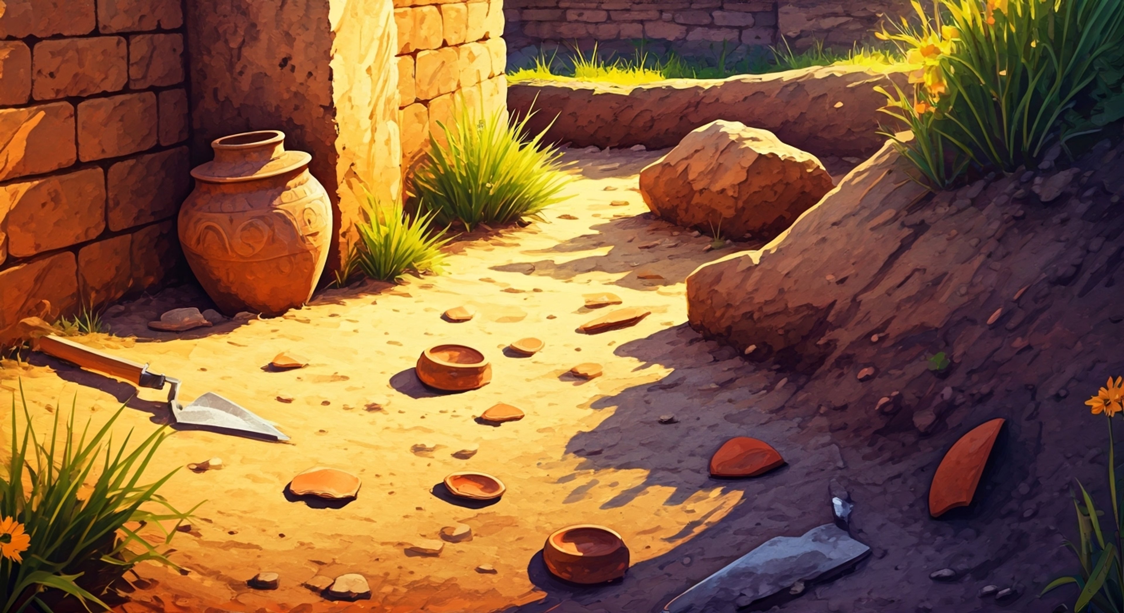 Eiland dodged his responsibilities to dig up broken pottery shards, and now your important documents need his signature by sundown. You track him down in his filthy little dig site just as he's fawning over his five hundredth piece of junk. His obsession with the past is blinding him to what matters now. Mud-stained and stinking of dirt, he continues to babble about some ancient civilization when you know for a fact that he's got pot shards all over his bedroom at home.