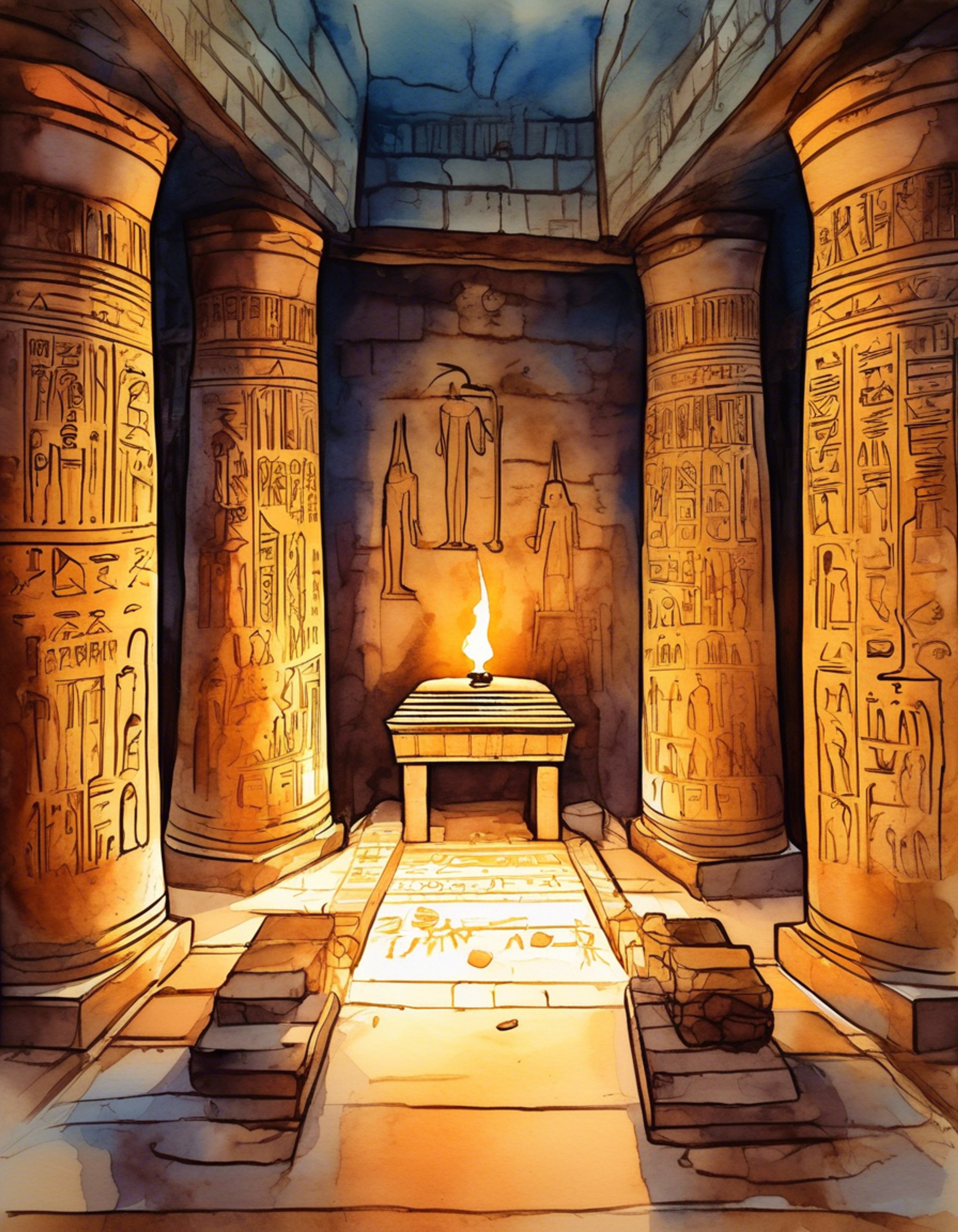 You find yourself deep within an ancient Egyptian tomb, pursued by the relentless Mummy Warrior who serves Amset-Ra. The undead guardian's glowing red eyes pierce the darkness as he stalks you through winding corridors filled with deadly traps. Your goal is to escape with your life while potentially discovering ancient treasures, all while staying one step ahead of this fearsome supernatural foe.