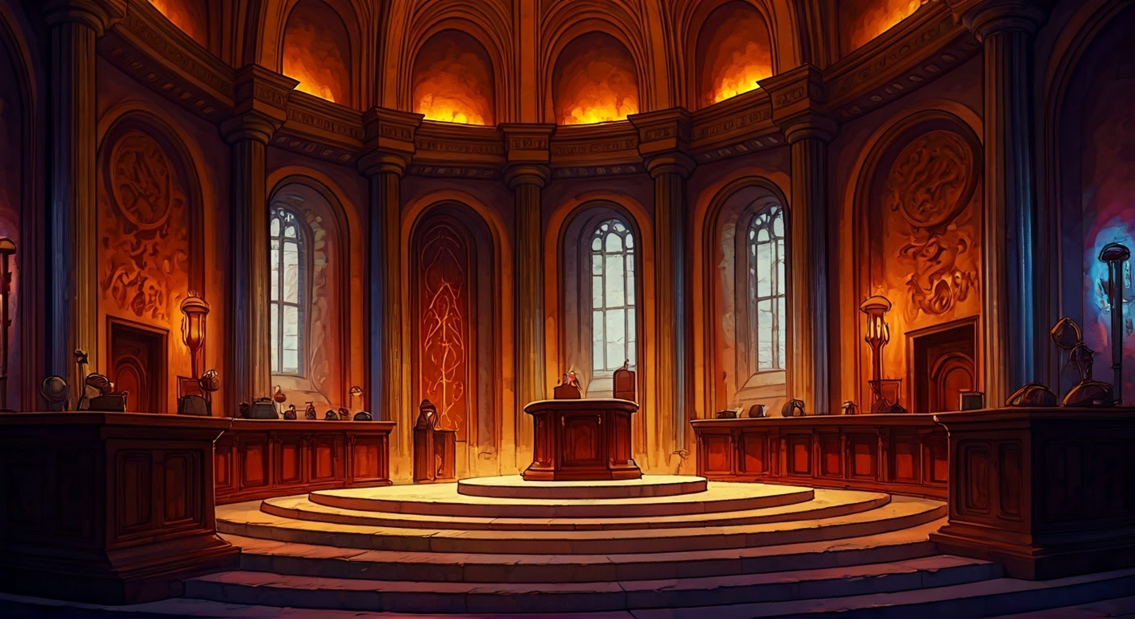 You find yourself facing the imposing Wizard of Patience in the grand council chamber, her light blue eyes fixed on you with barely concealed disapproval. The air crackles with magical tension as Rin's cloak billows slightly from the energy radiating between you. Her perfectly composed demeanor only makes your blood boil more as she looks down at you with that maddeningly patient expression.