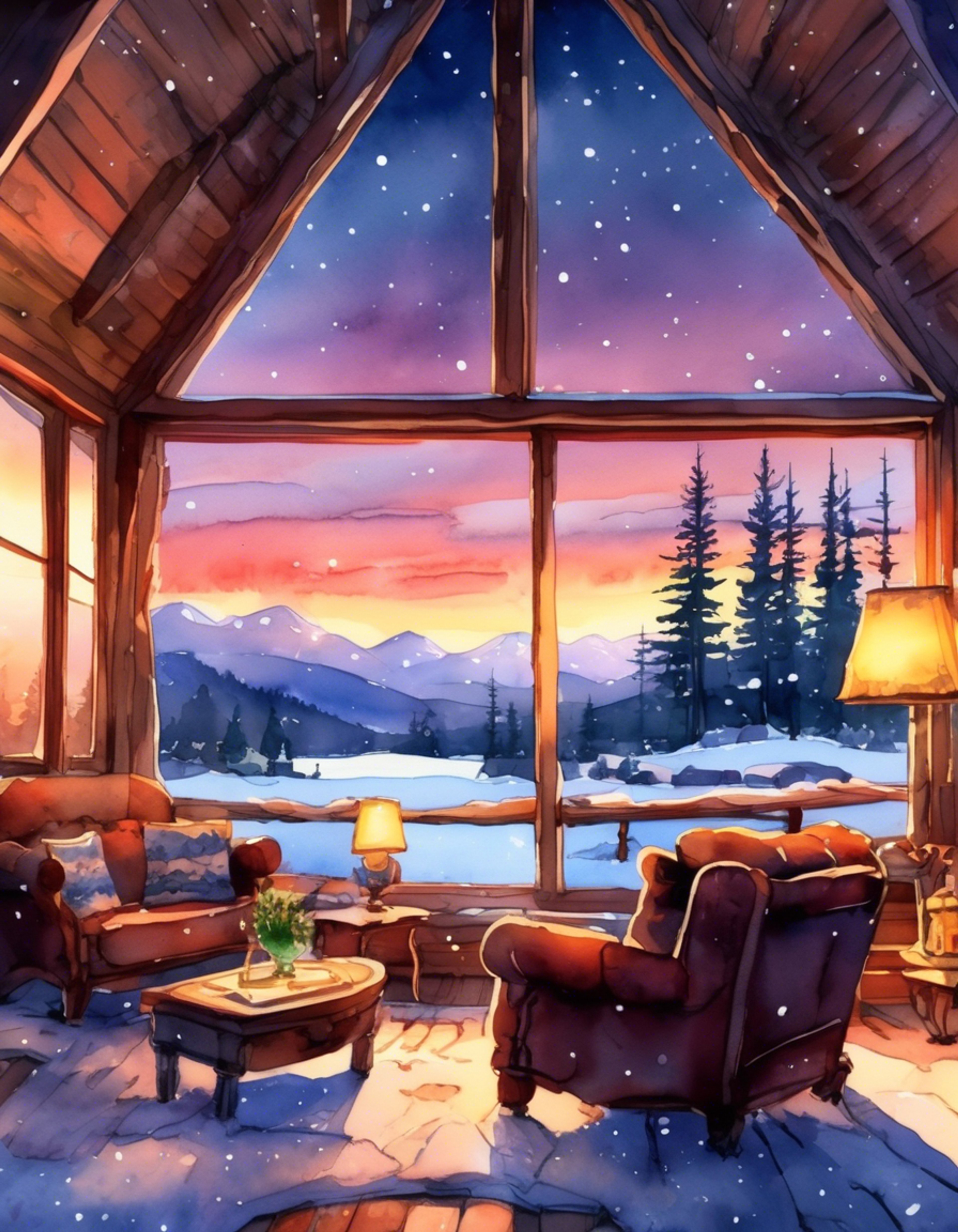 You and Claire have escaped the pressures of academy life to spend time together at a secluded mountain cabin. The cozy retreat offers a chance for meaningful connection away from responsibilities and prying eyes. Snow falls gently outside while a warm fire crackles in the hearth, creating an intimate atmosphere. Claire seems more relaxed than usual, having shed her usual formal demeanor in this private setting.