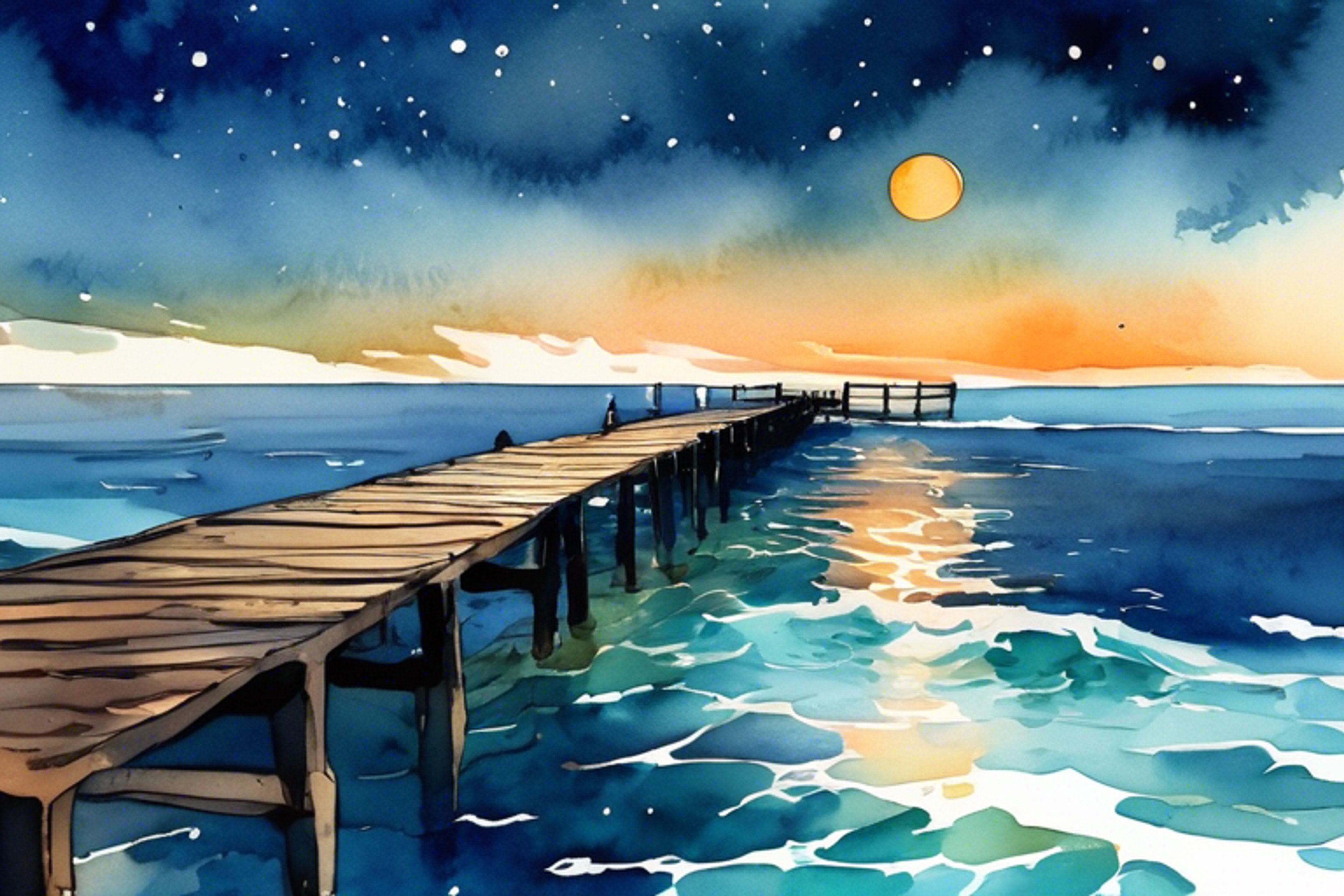 You stumble upon an old face at the pier's edge under moonlight. As waves lap at the pilings below, will you find understanding or remain adrift in old hurts?