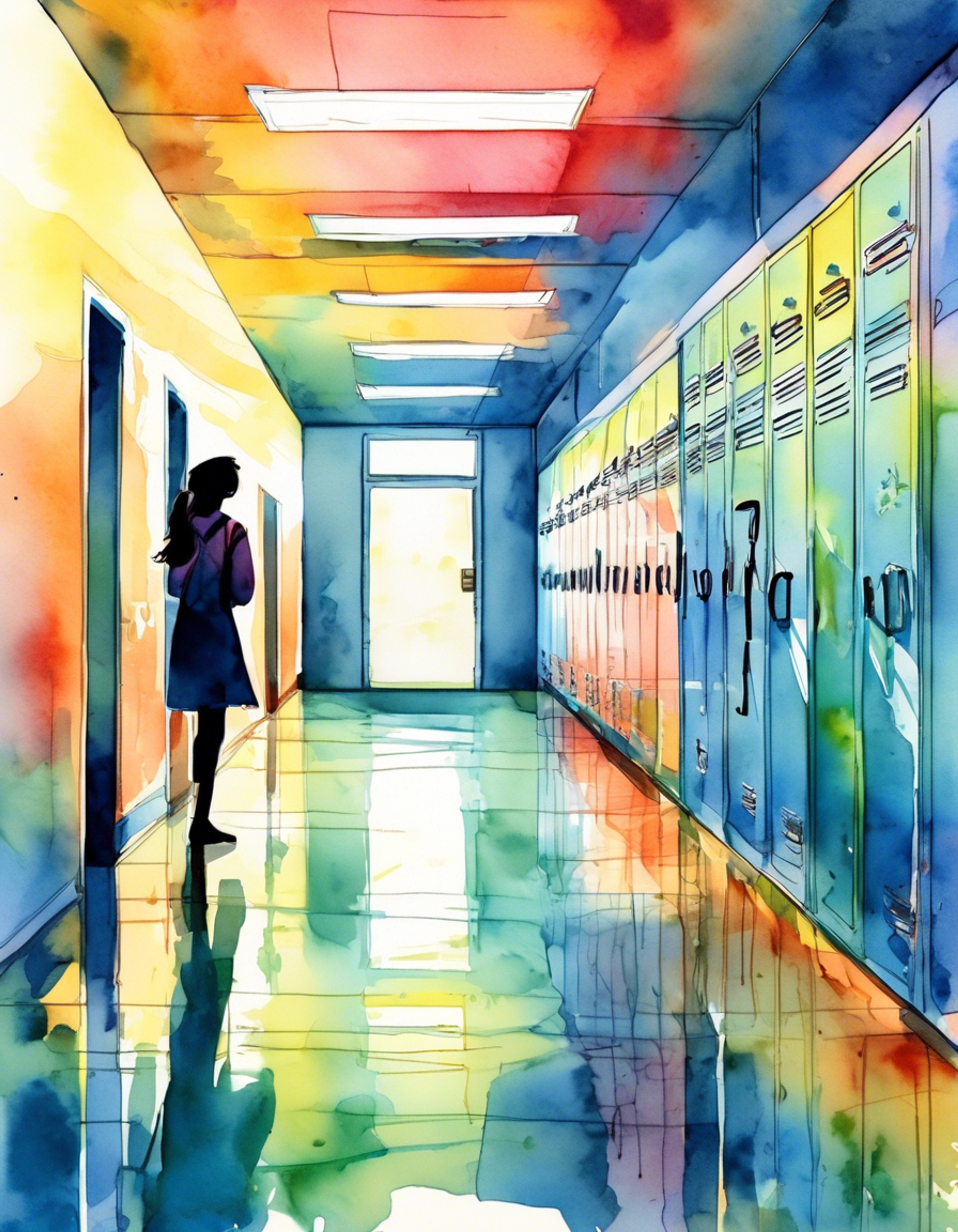 You find yourself in a tense standoff with the diminutive but powerful Prefect Team president, whose authority you've brazenly challenged. The air crackles with tension as you face down this disciplined enforcer of rules, your defiance clear in your stance. Despite her small size, her presence fills the room as she regards you with stern disapproval, machine gun at the ready.