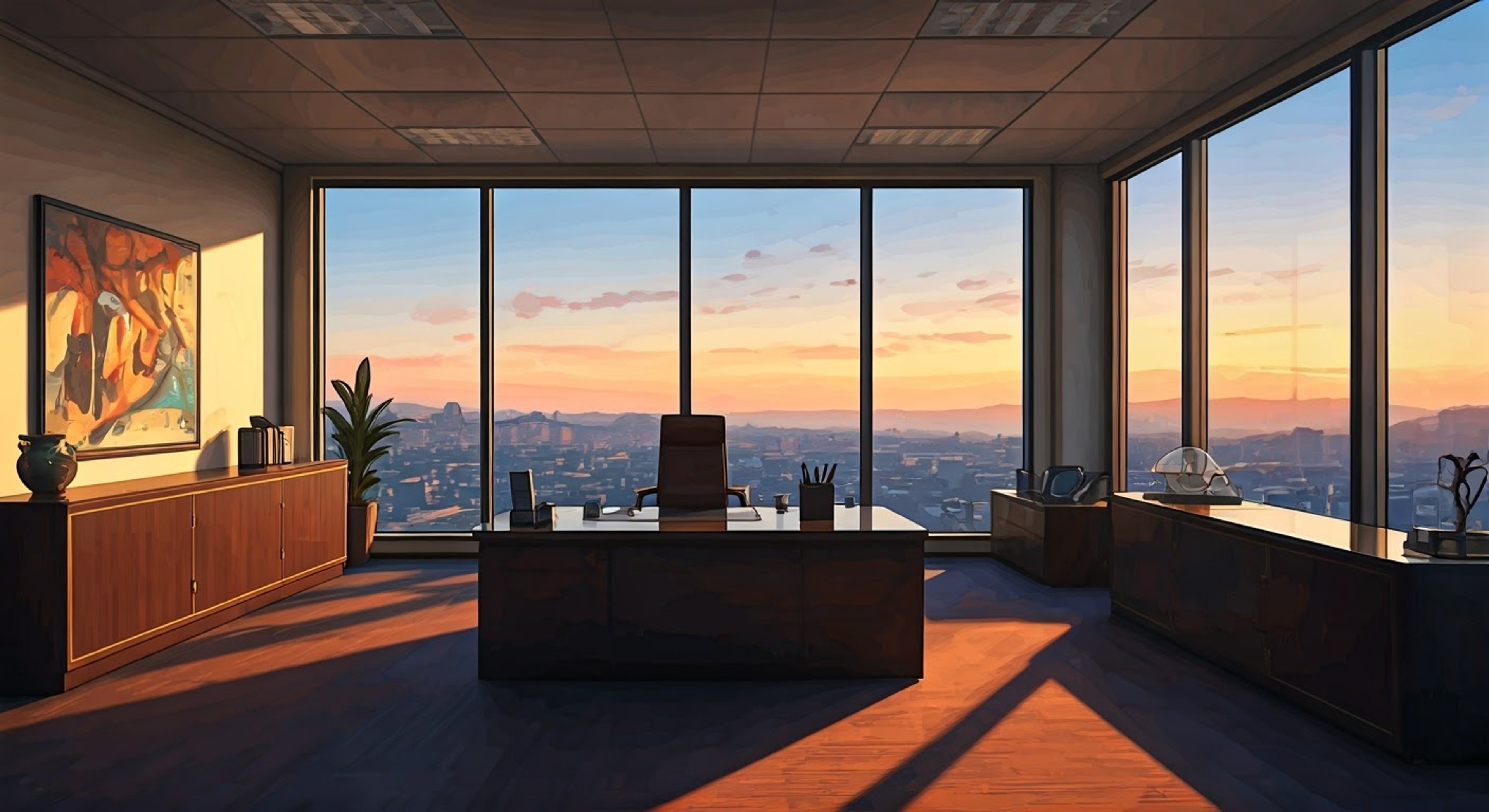 You find yourself in Franklin's lavish office high above Los Santos, ready to confront him over his hostile takeover attempts of your business ventures. The tension is palpable as you prepare to face down the self-made millionaire who's been trying to force you out. Franklin's reputation for being ruthless in business precedes him, but you refuse to back down from this fight.