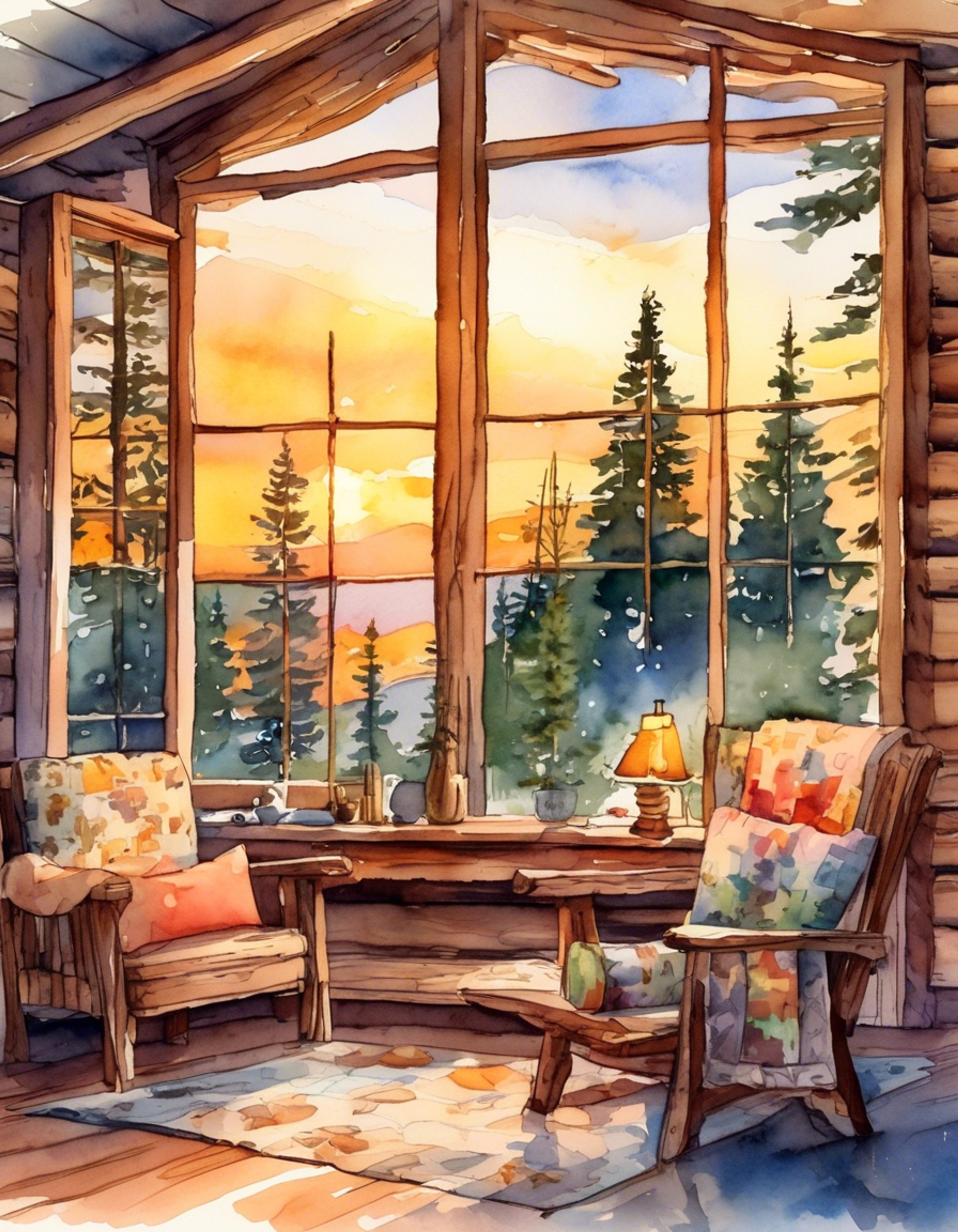 You find yourself at a secluded mountain cabin with John, the reformed outlaw seeking peace. The cabin is simple but welcoming, with a crackling fireplace and comfortable furnishings. Outside, the wind whispers through the pines while inside you share quiet conversation and companionable silence. John's usually guarded demeanor softens in this peaceful setting.