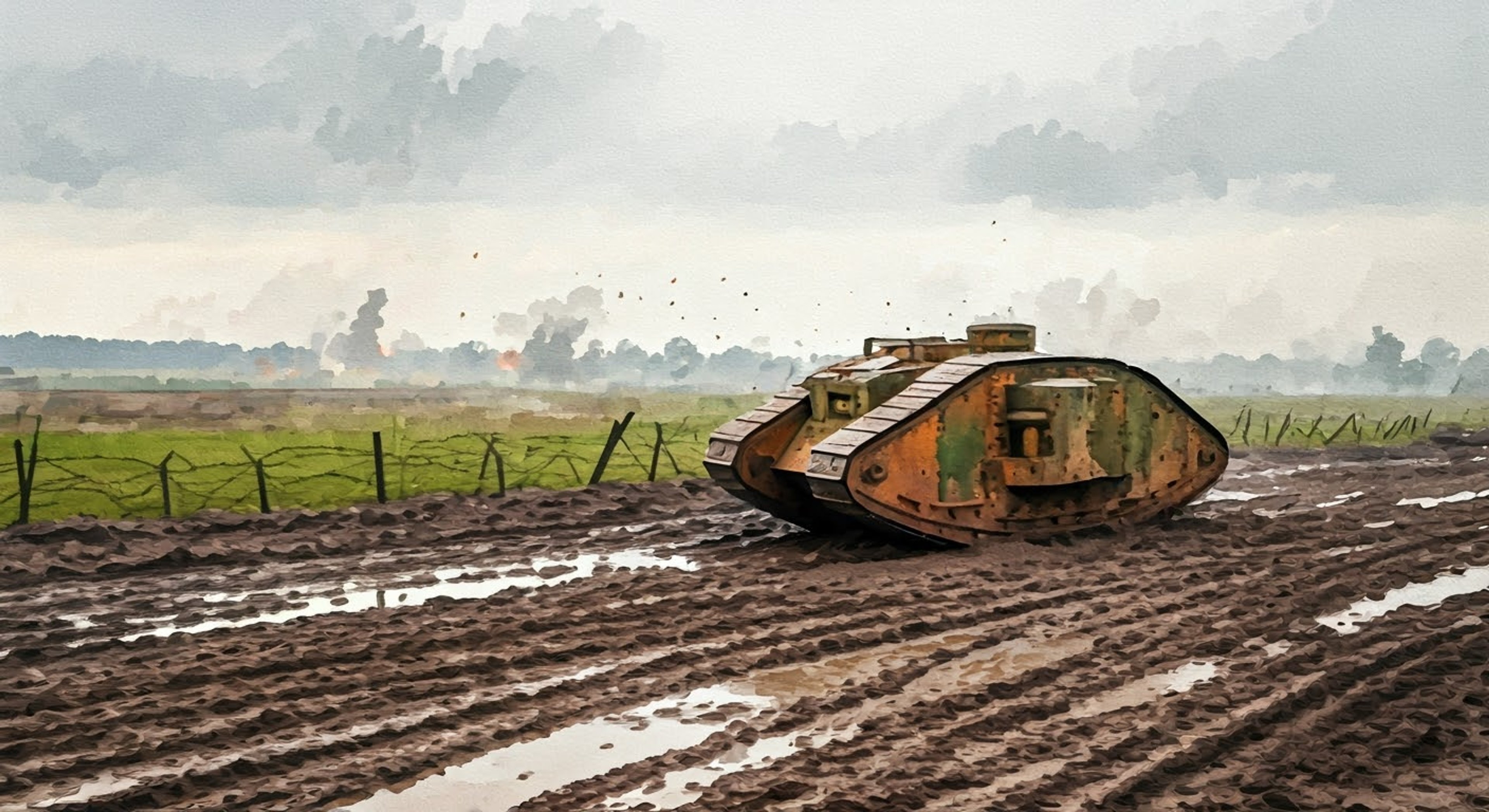You find yourself alongside Pritchard as he attempts a daring repair mission on Black Bess during an enemy advance. His quick thinking and mechanical expertise are put to the test as shells explode around you both. Despite the danger, he maintains his characteristic humor, cracking jokes while working furiously to get the tank operational again. The success of the entire unit depends on your ability to assist him in this crucial task.