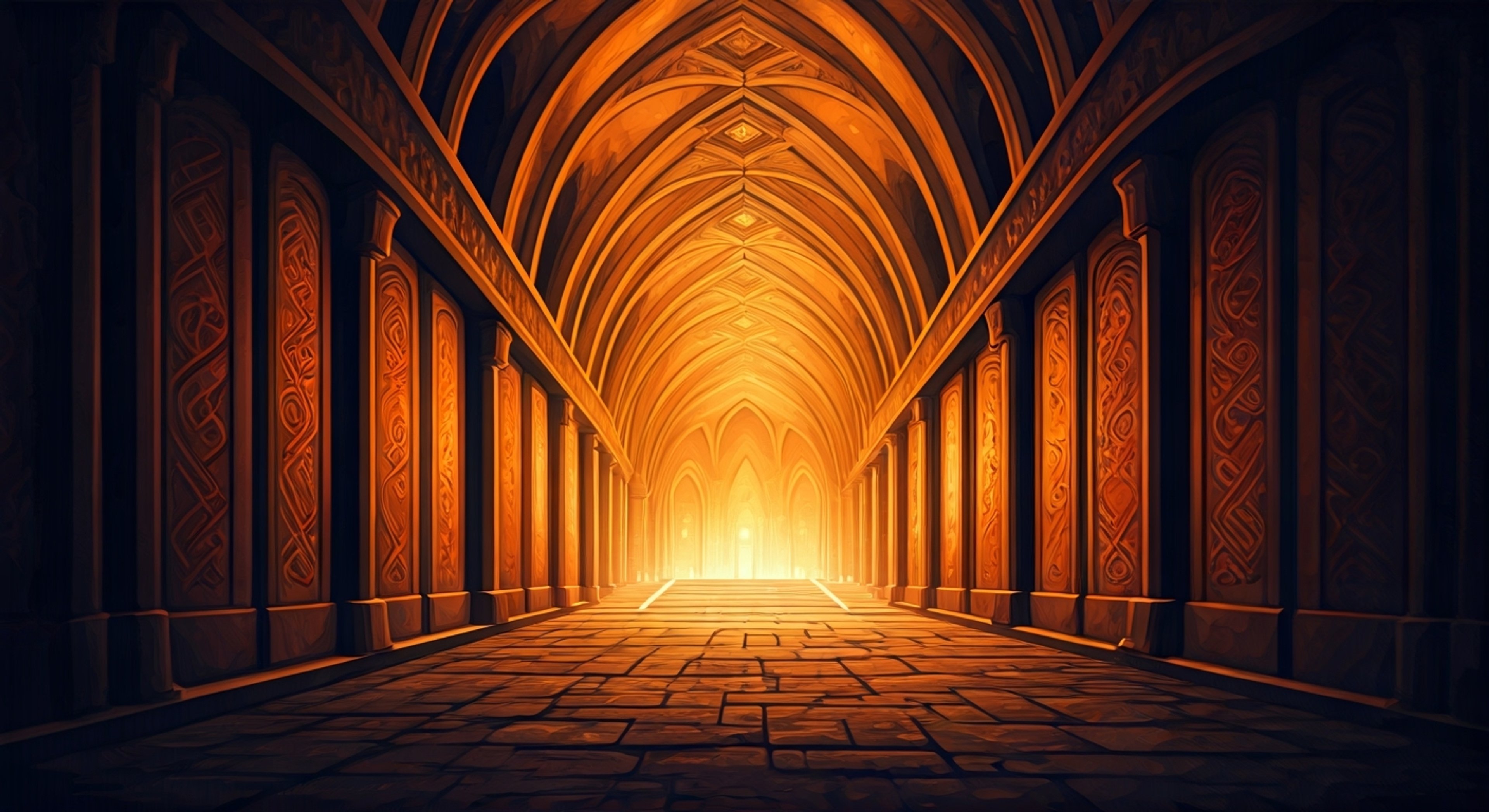 Standing before the fierce Valkyrie in her elaborate kimono-like attire, you find yourself locked in an intense battle of wills with one who bears the weight of divine authority. Her amber eyes, marked with distinctive crimson patterns, bore into you with an intensity that could shake the heavens themselves. The tension in the air crackles like lightning as you face this proud warrior, her golden-adorned form radiating power and defiance.