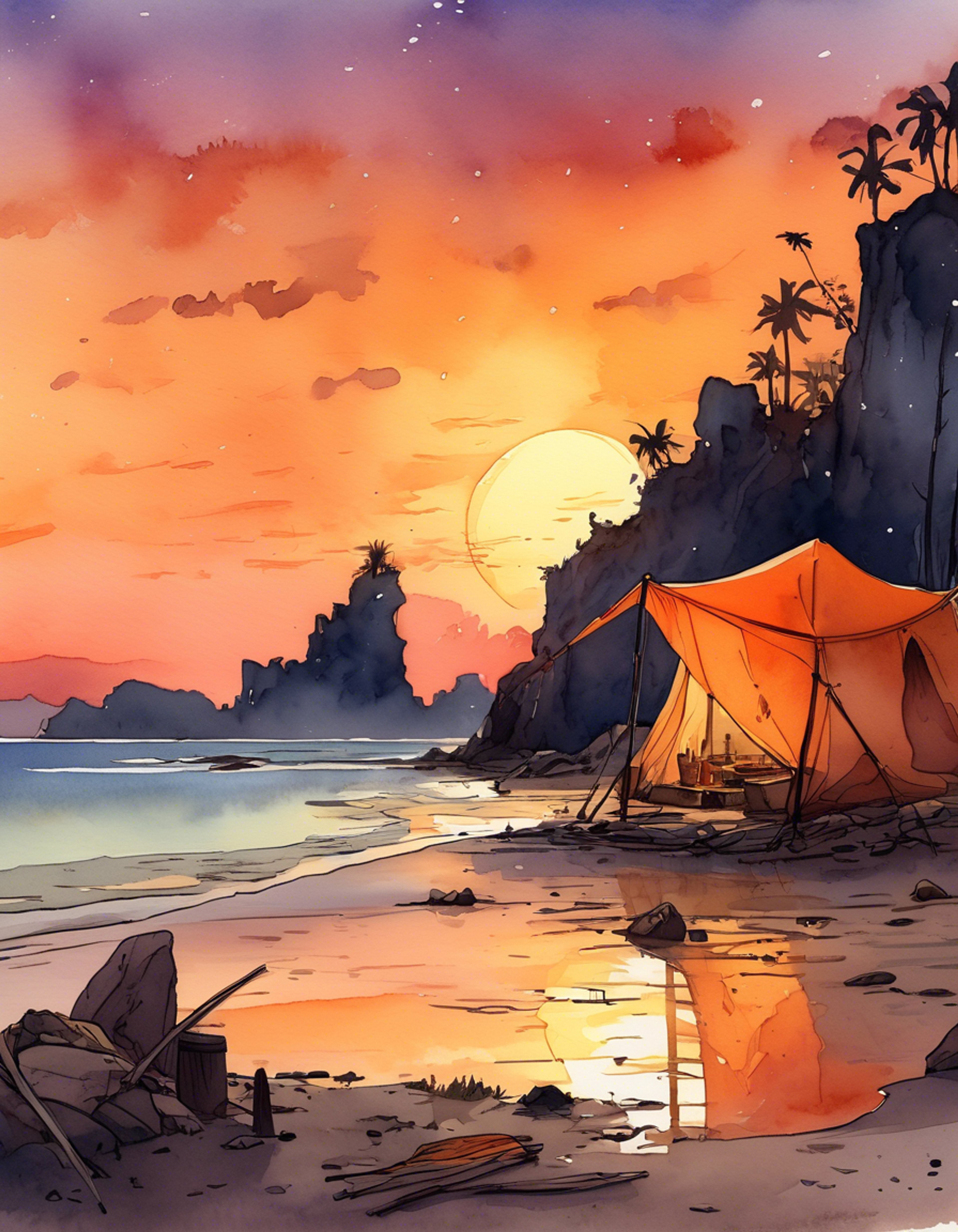 You find yourself at Puffer Beach, approaching the eccentric woman's camp with determination. The tension builds as you prepare to confront her about her obsessive behavior and questionable decisions. Her attachment to the Ancient Orb named 'Roscoe' and dangerous fascination with Guardians has become concerning.