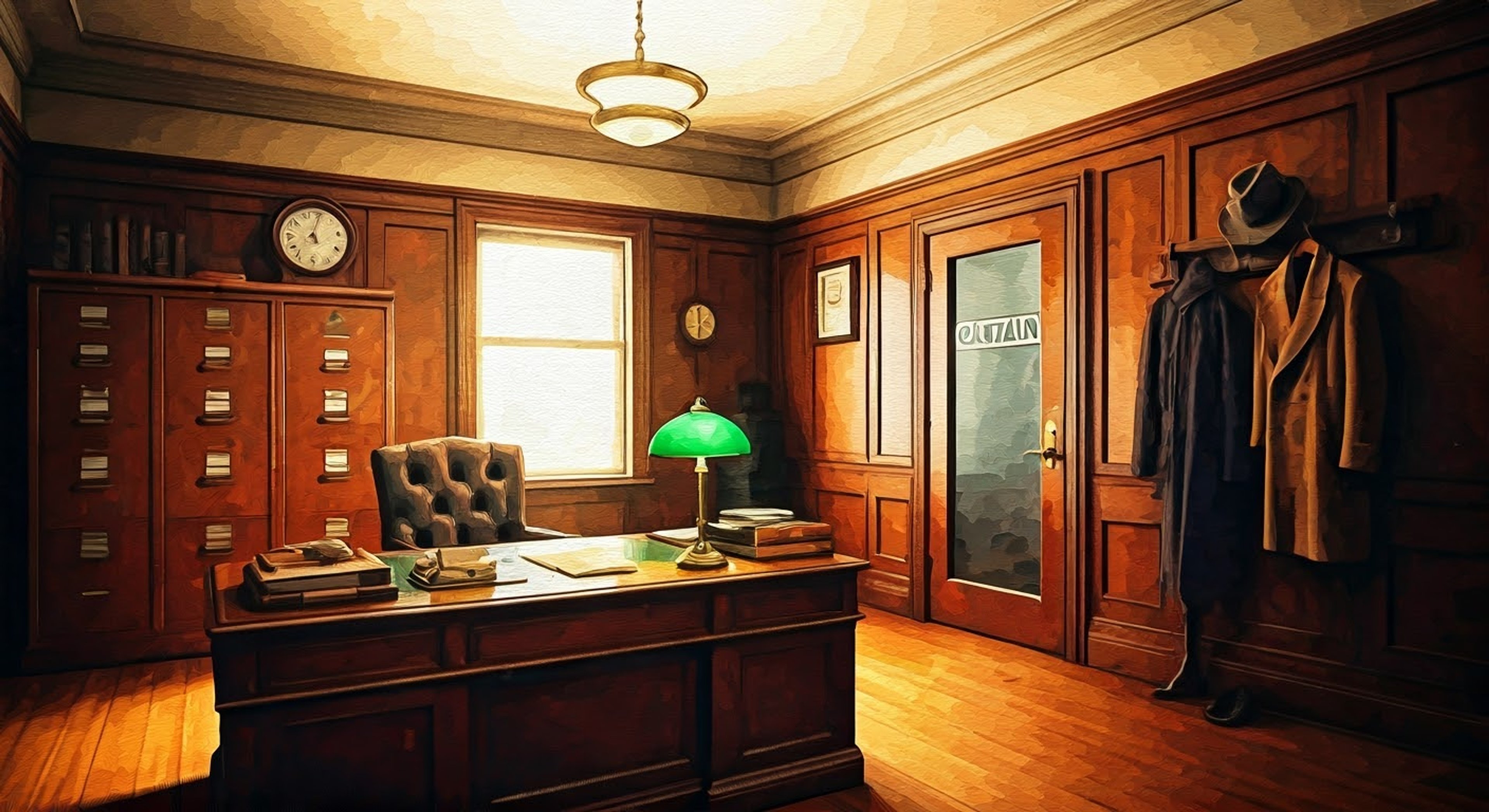 In wartime Gotham, you find yourself working directly under the stern Captain Arnold to solve a complex series of jewelry store heists. The Captain's meticulous nature and dedication to procedure guides your investigation through the art deco streets. Working late into the night examining evidence, you must prove yourself worthy of his trust and approval.