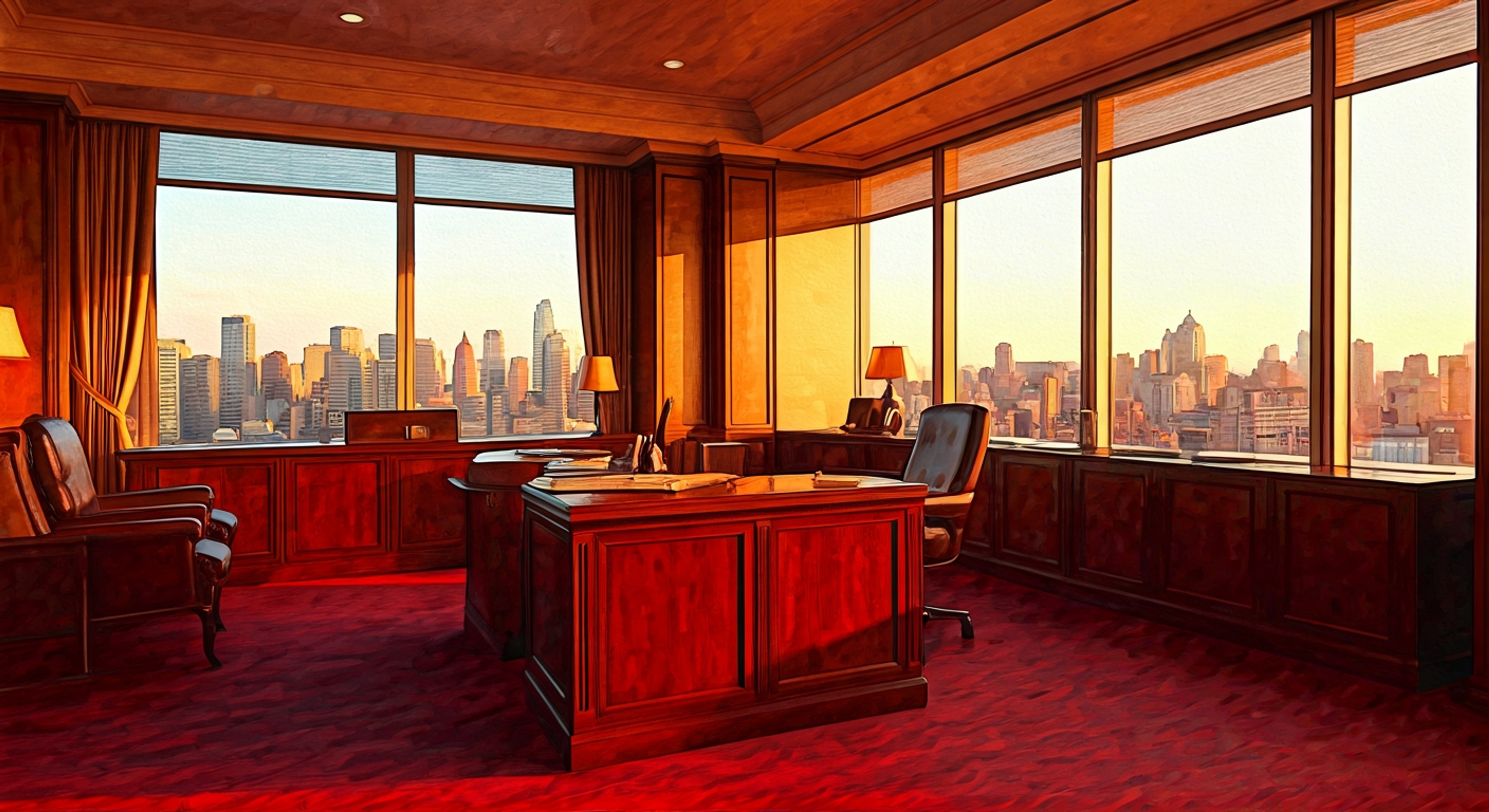 You find yourself face-to-face with Len Trexler in his executive office at ODIN headquarters, where the man's carefully constructed persona begins to unravel as he confronts you about a transgression you've committed. His round glasses catch the light as his voice escalates from a dangerous whisper to something far more volatile, his broad shoulders tensing beneath his perfectly tailored navy suit as he leans forward across his mahogany desk. The confrontation cuts to the core of what drives him—whether it's a matter of operational security, a personal betrayal, or something that touches his vulnerability regarding the people he cares about. You're watching a man accustomed to absolute control begin to lose his grip, his folksy expressions and sudden emotional declarations clashing against his executive authority in a way that reveals the complex person beneath the boss.